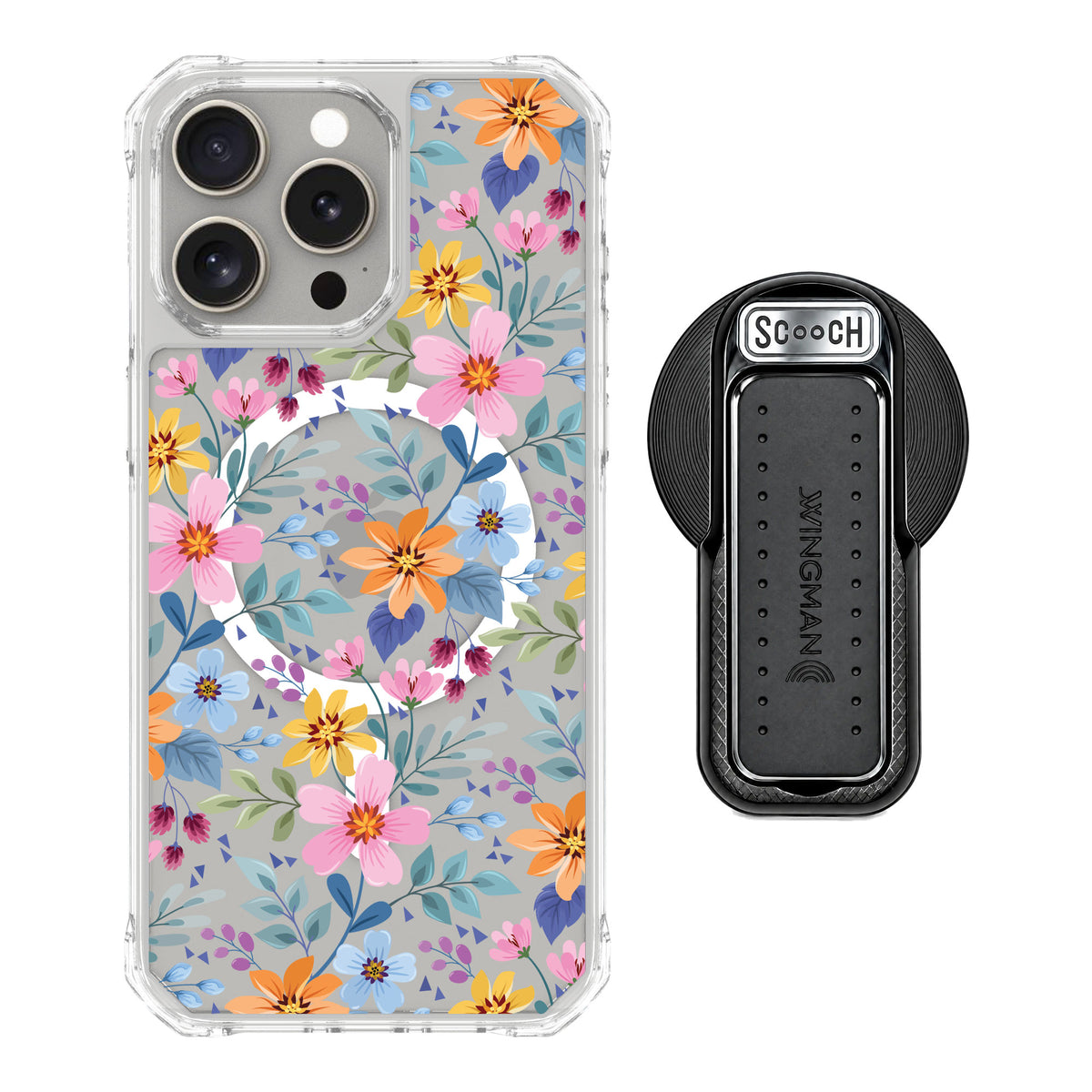 Scooch MagCase Full Bloom for iPhone 15 Pro Max — MagSafe Wingback Bundle - Black