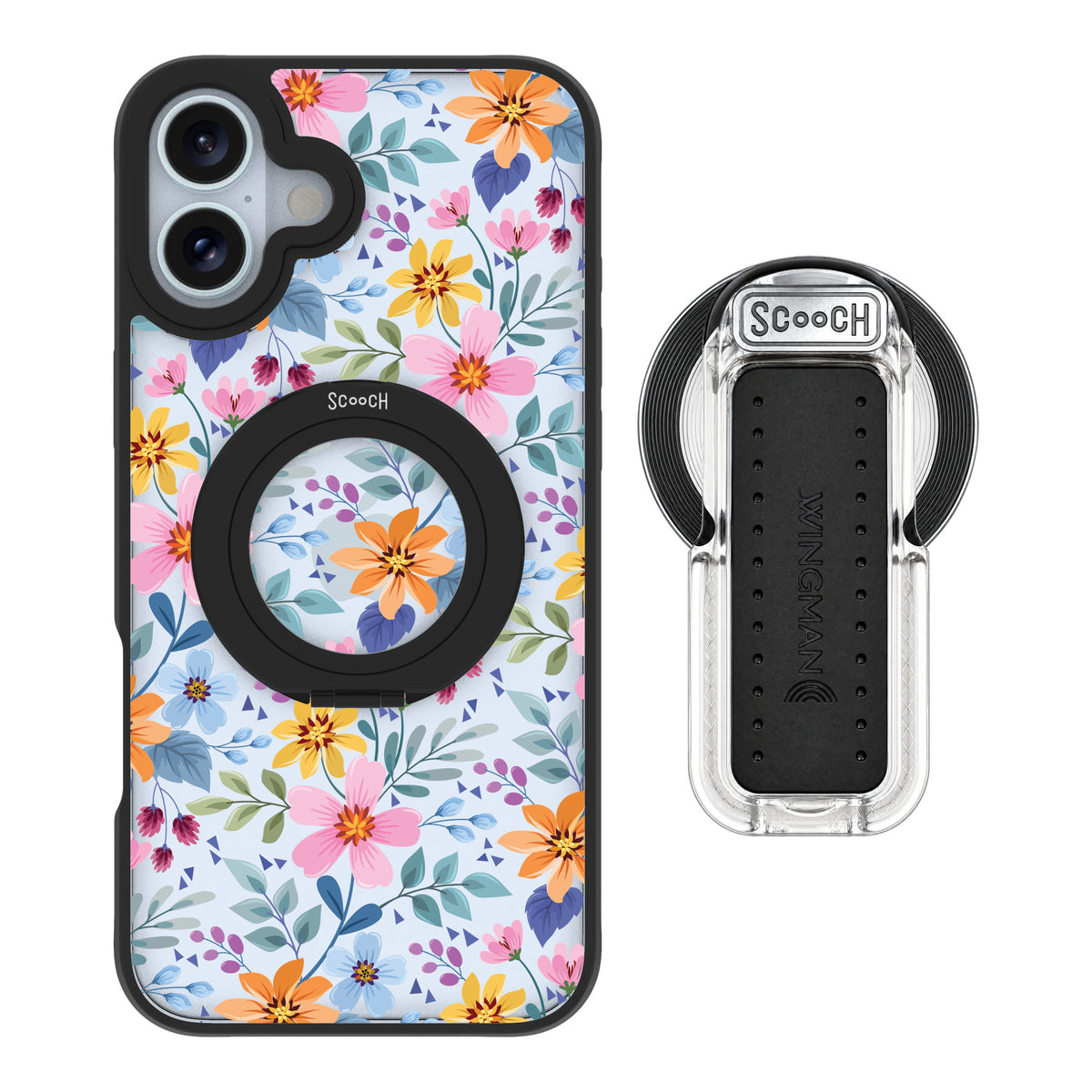 Scooch MagCase Full Bloom for iPhone 16 Plus — MagSafe Wingback Bundle - Clear