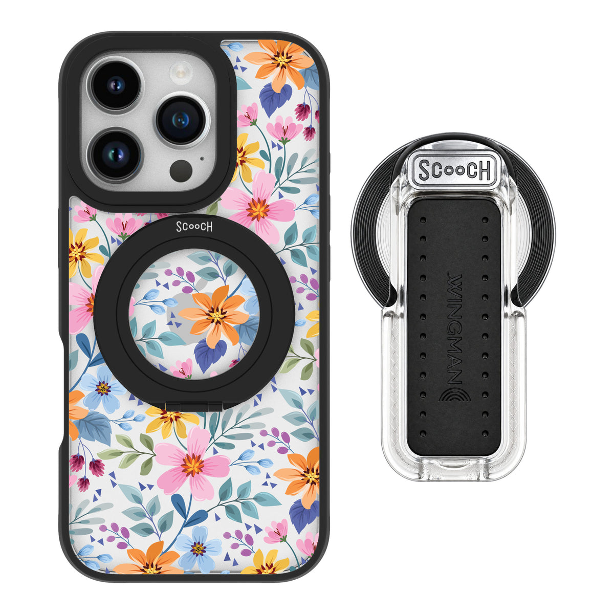 Scooch MagCase Full Bloom for iPhone 16 Pro — MagSafe Wingback Bundle - Clear