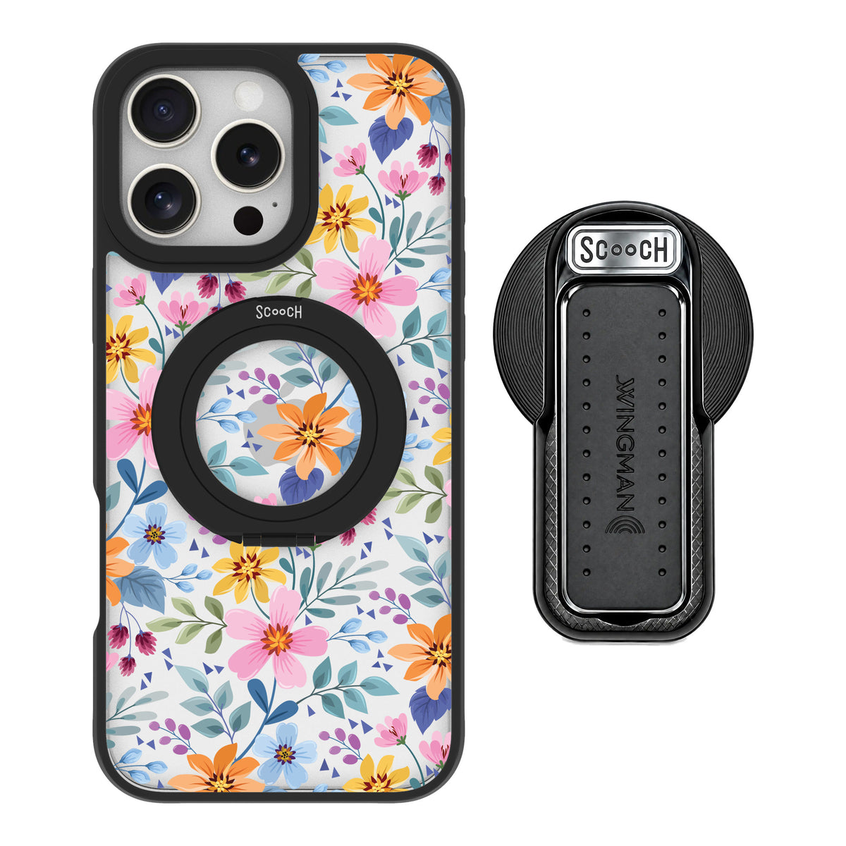 Scooch MagCase Full Bloom for iPhone 16 Pro Max — MagSafe Wingback Bundle - Black