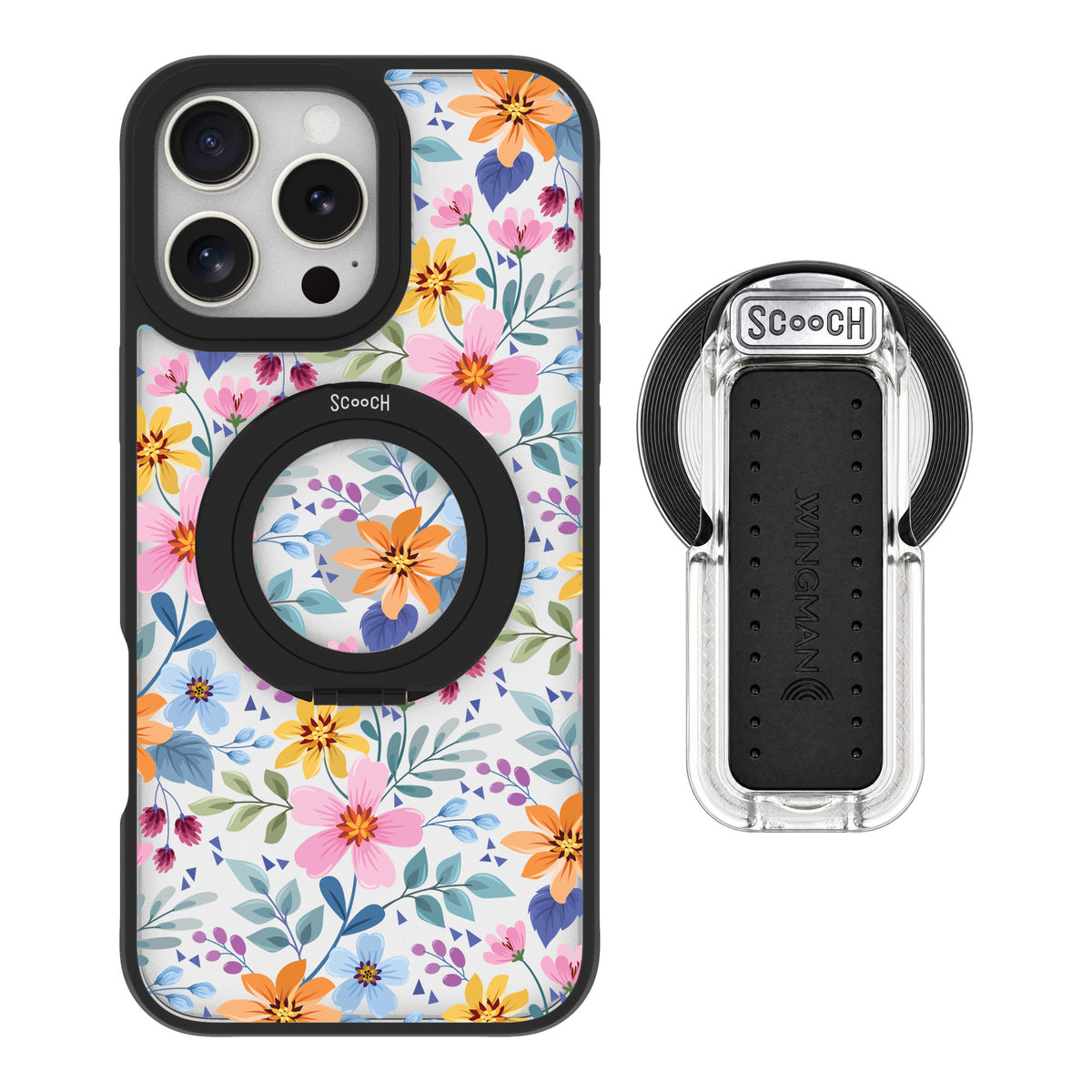 Scooch MagCase Full Bloom for iPhone 16 Pro Max — MagSafe Wingback Bundle - Clear