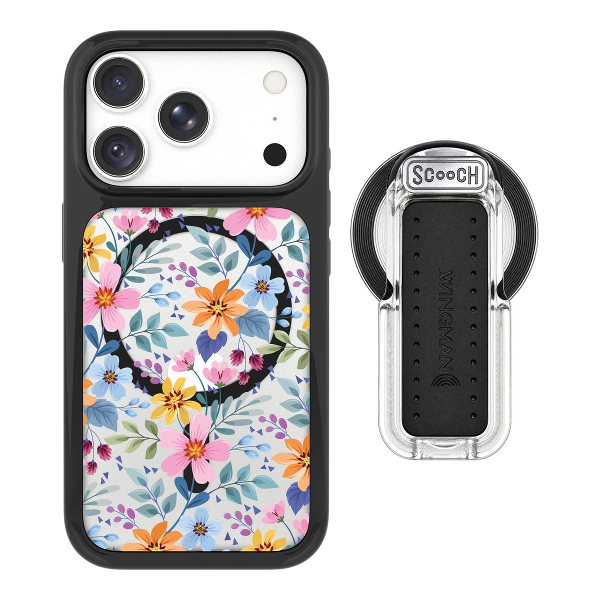 Scooch MagCase Full Bloom for iPhone 18 Pro — MagSafe Wingback Bundle - Clear
