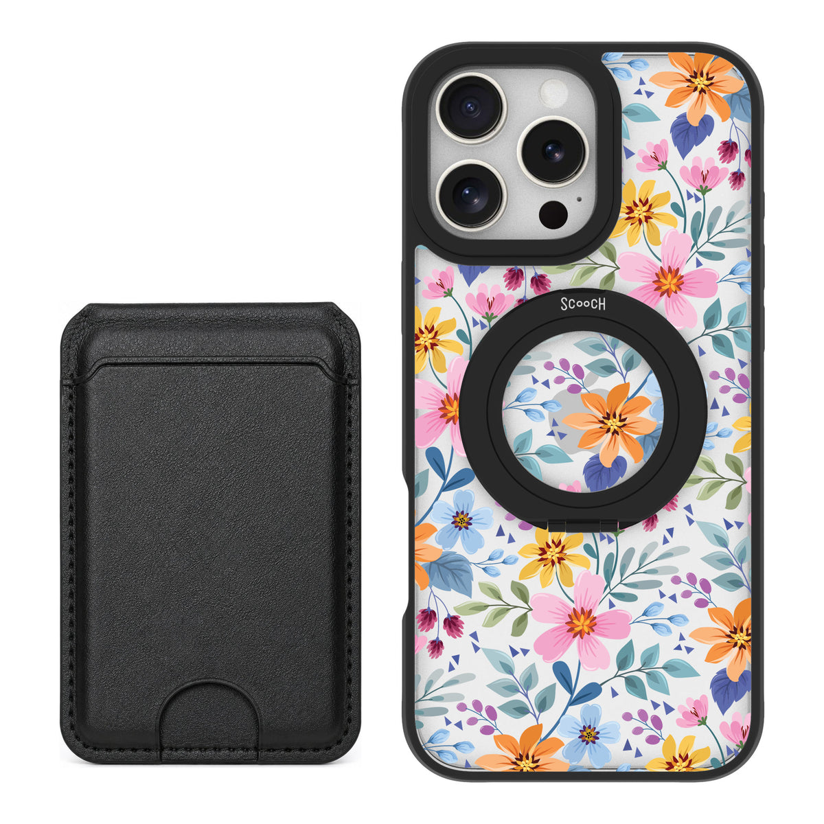 Scooch MagCase Full Bloom for iPhone 16 Pro Max — Black MagWallet Bundle