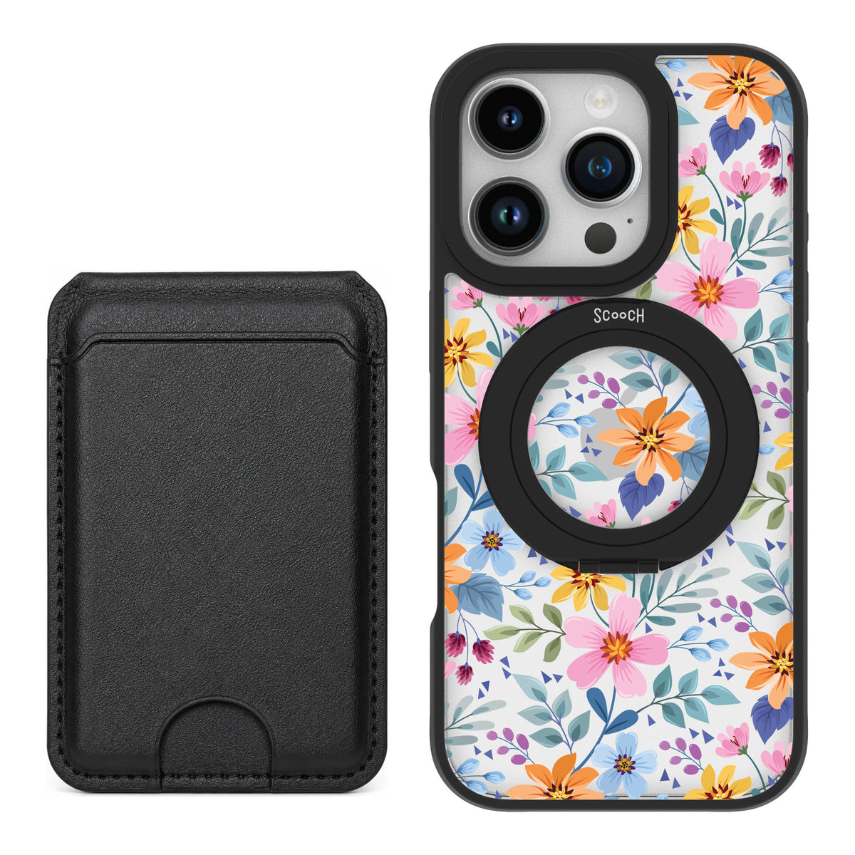 Scooch MagCase Full Bloom for iPhone 16 Pro — Black MagWallet Bundle