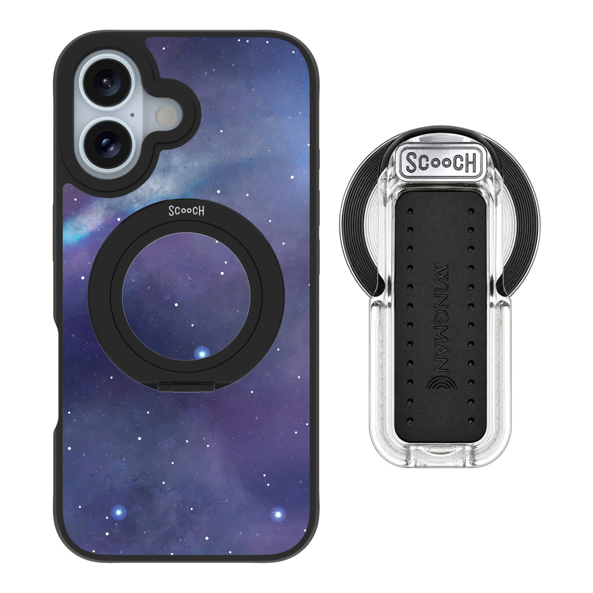 Scooch MagCase Galaxy for iPhone 16 — MagSafe Wingback Bundle - Clear