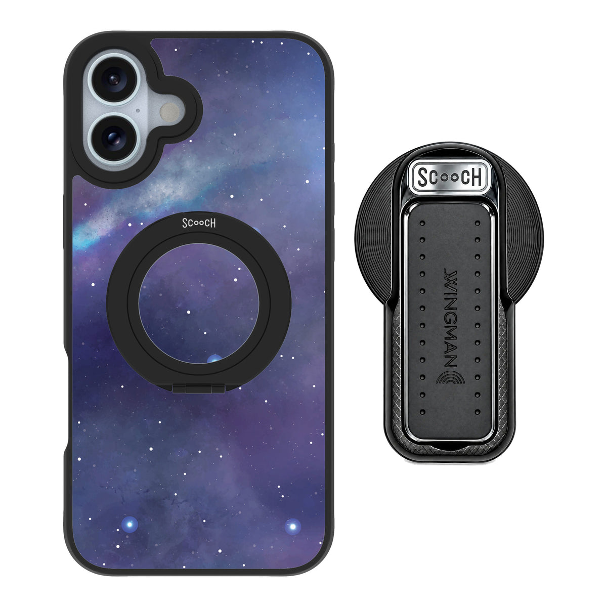 Scooch MagCase Galaxy for iPhone 16 Plus — MagSafe Wingback Bundle - Black