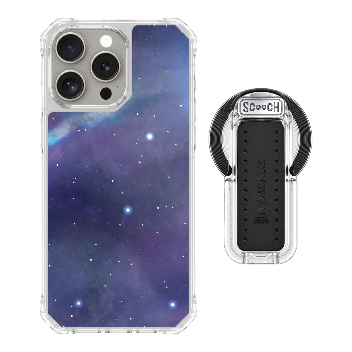 Scooch MagCase Galaxy for iPhone 15 Pro Max — MagSafe Wingback Bundle - Clear