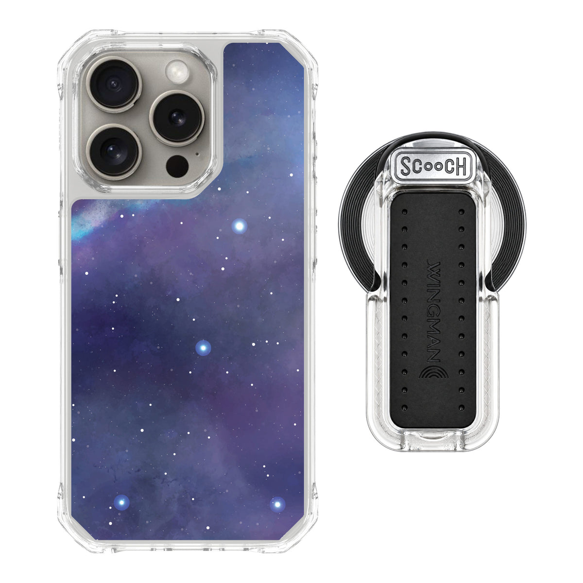 Scooch MagCase Galaxy for iPhone 15 Pro — MagSafe Wingback Bundle - Clear