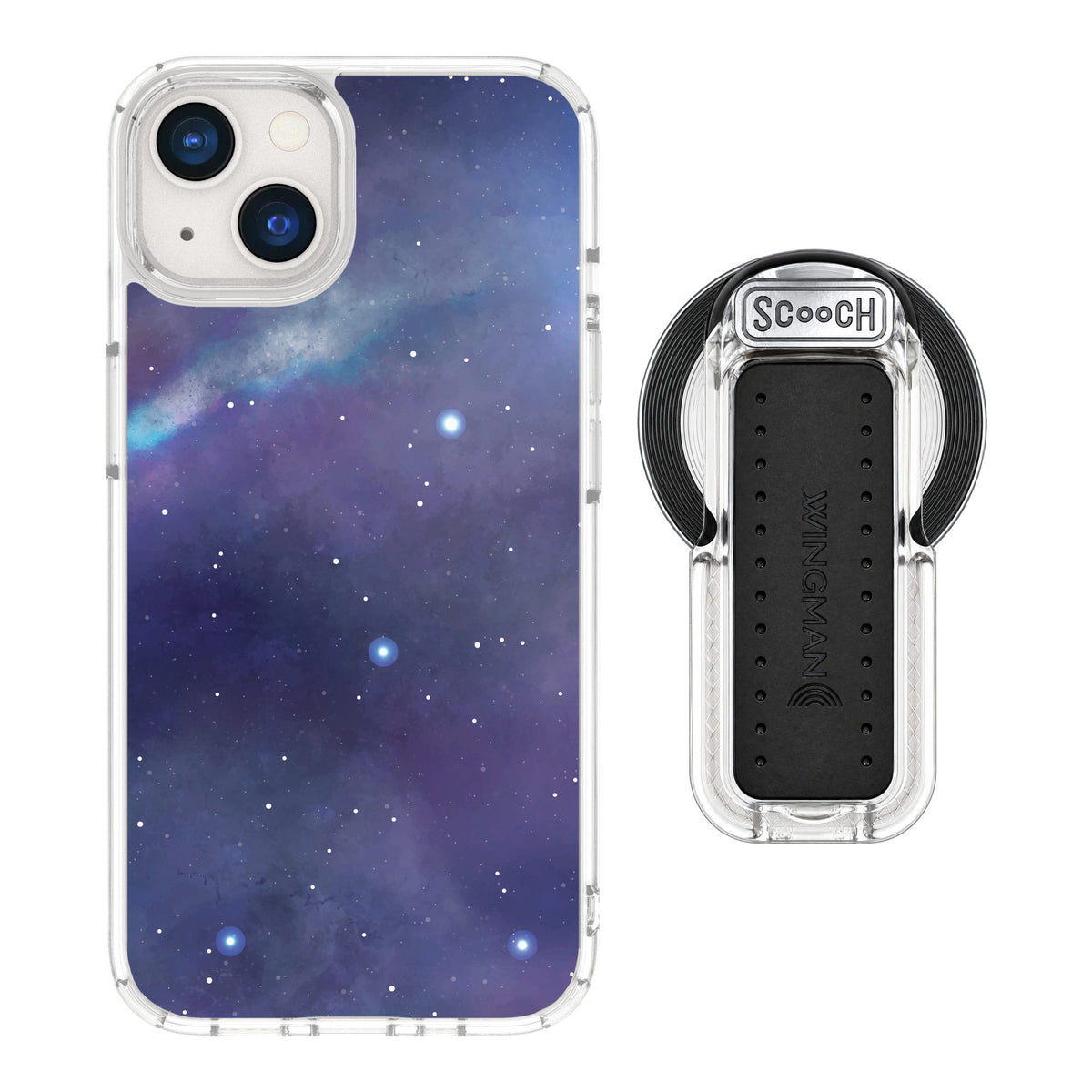Scooch MagCase Galaxy for iPhone 13 — MagSafe Wingback Bundle - Clear