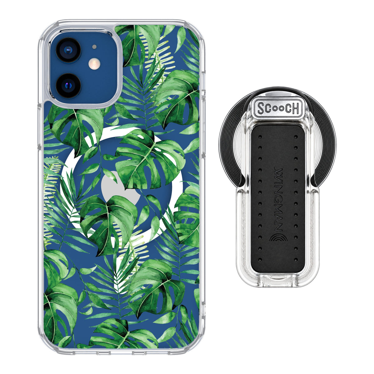 Scooch MagCase Monstera for iPhone 12 — MagSafe Wingback Bundle - Clear
