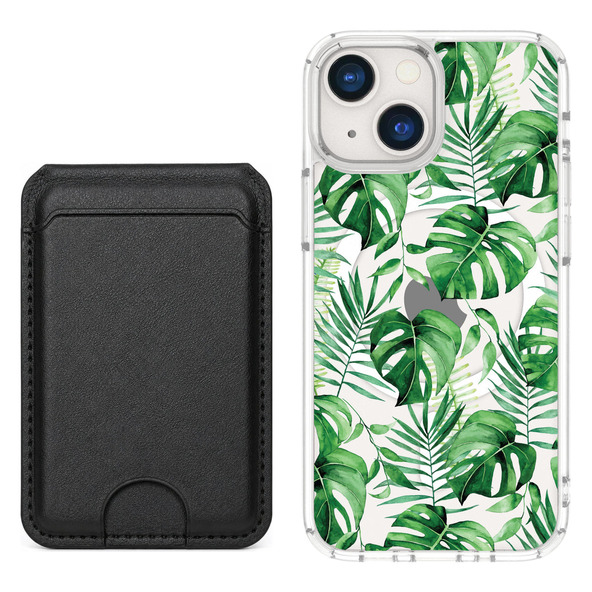 Scooch MagCase Monstera for iPhone 13 mini — Black MagWallet Bundle