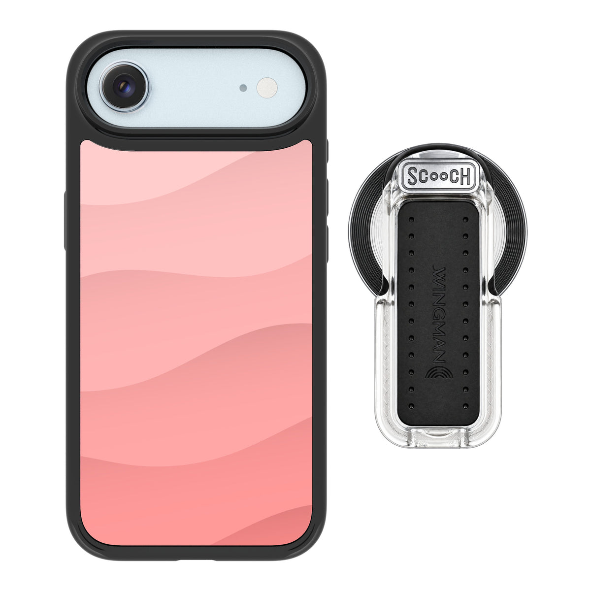 Scooch MagCase Pink Waves for iPhone Air — MagSafe Wingback Bundle - Clear
