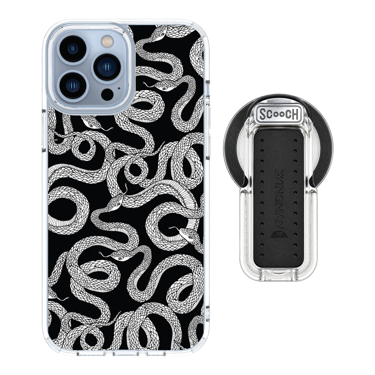 Scooch MagCase Snakes for iPhone 13 Pro Max — MagSafe Wingback Bundle - Clear