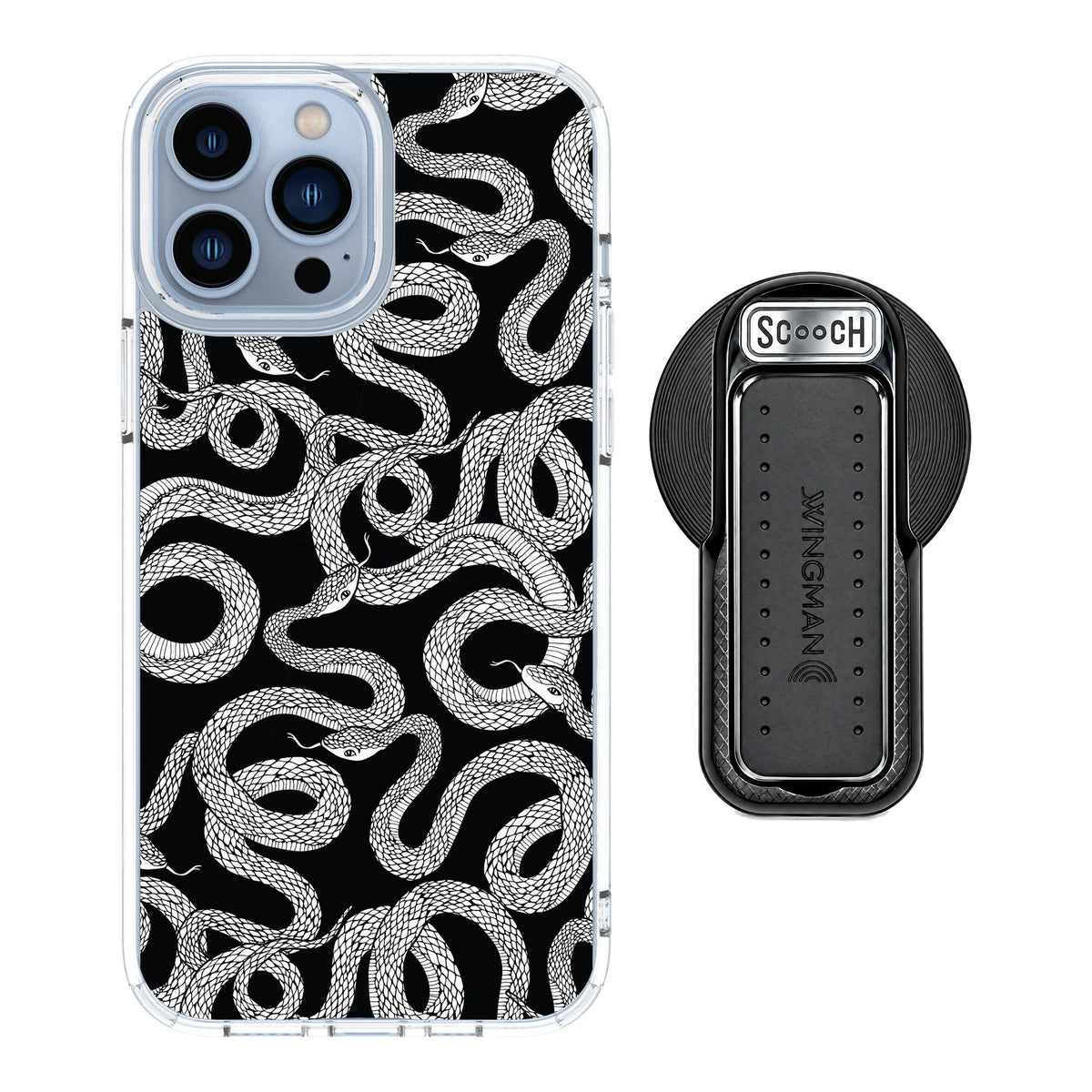Scooch MagCase Snakes for iPhone 13 Pro Max — MagSafe Wingback Bundle - Black