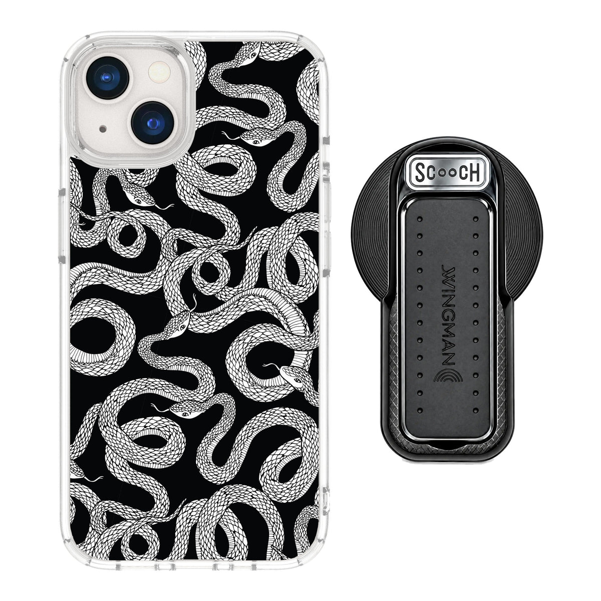 Scooch MagCase Snakes for iPhone 13 — MagSafe Wingback Bundle - Black