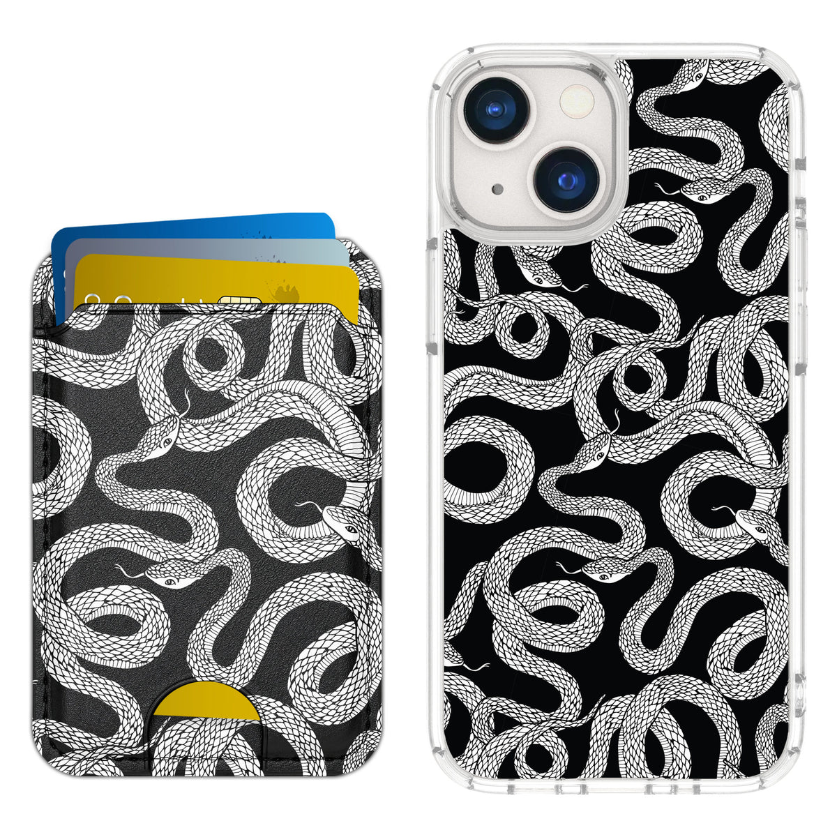 Scooch MagCase Snakes for iPhone 13 mini — Matching MagWallet Bundle