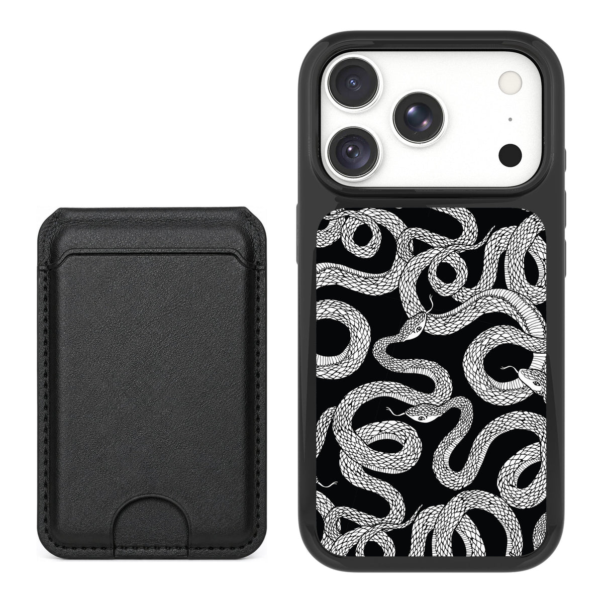 Scooch MagCase Snakes for iPhone 18 Pro Max — Black MagWallet Bundle