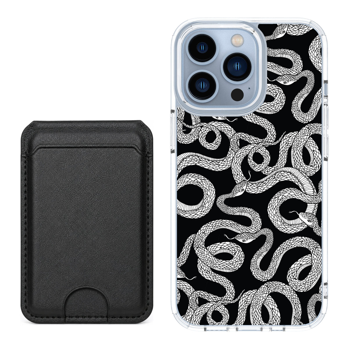 Scooch MagCase Snakes for iPhone 13 Pro — Black MagWallet Bundle