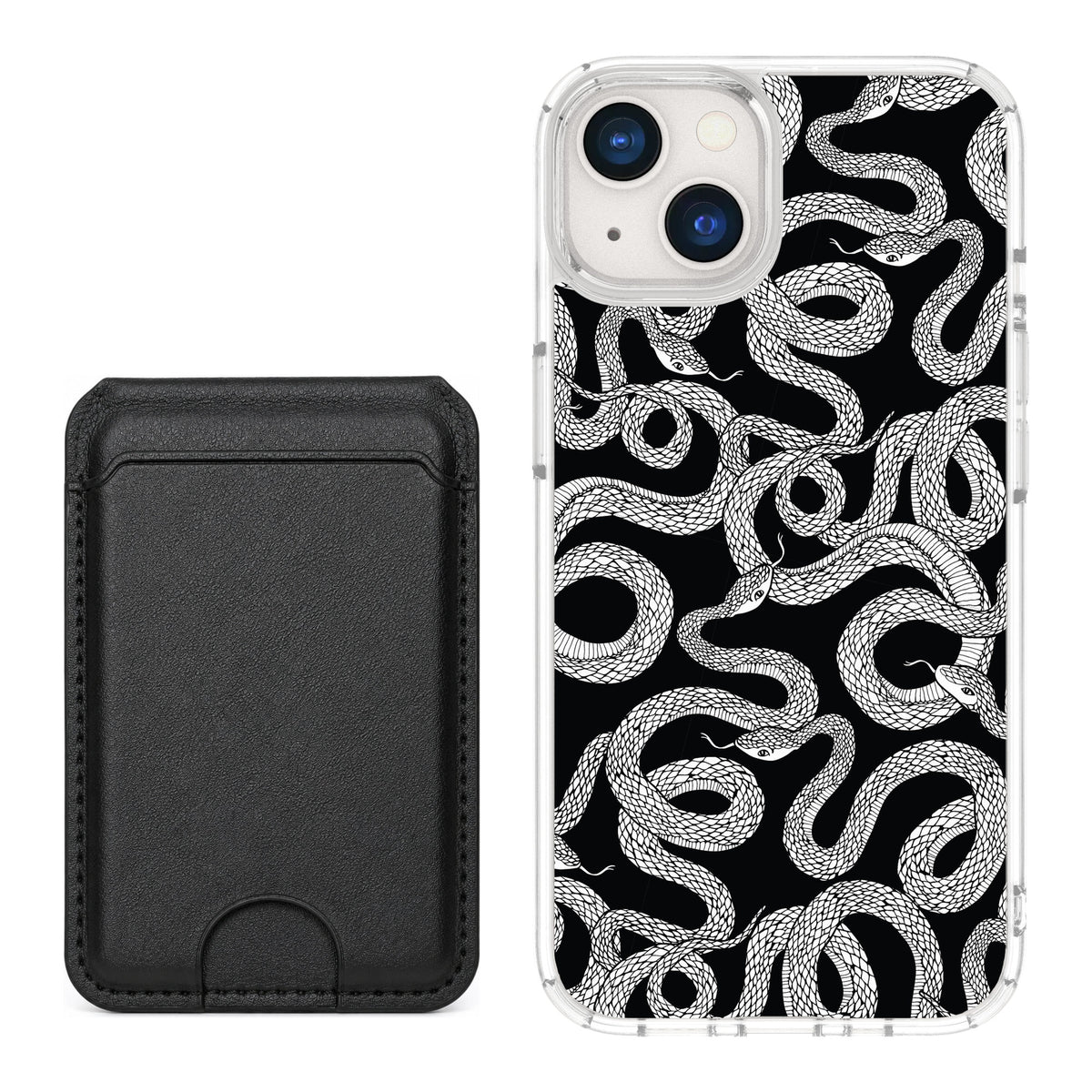 Scooch MagCase Snakes for iPhone 13 — Black MagWallet Bundle