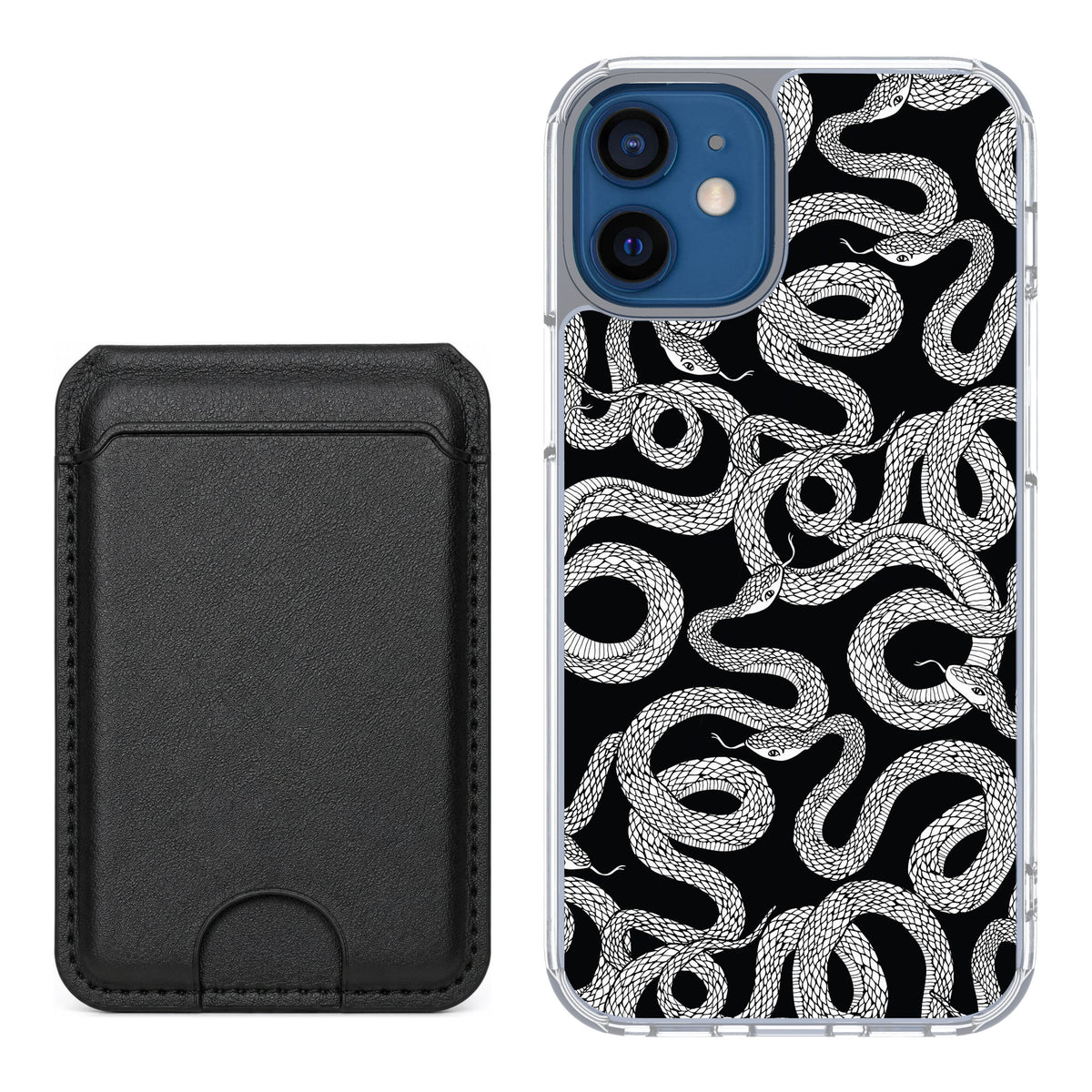Scooch MagCase Snakes for iPhone 12 mini — Black MagWallet Bundle
