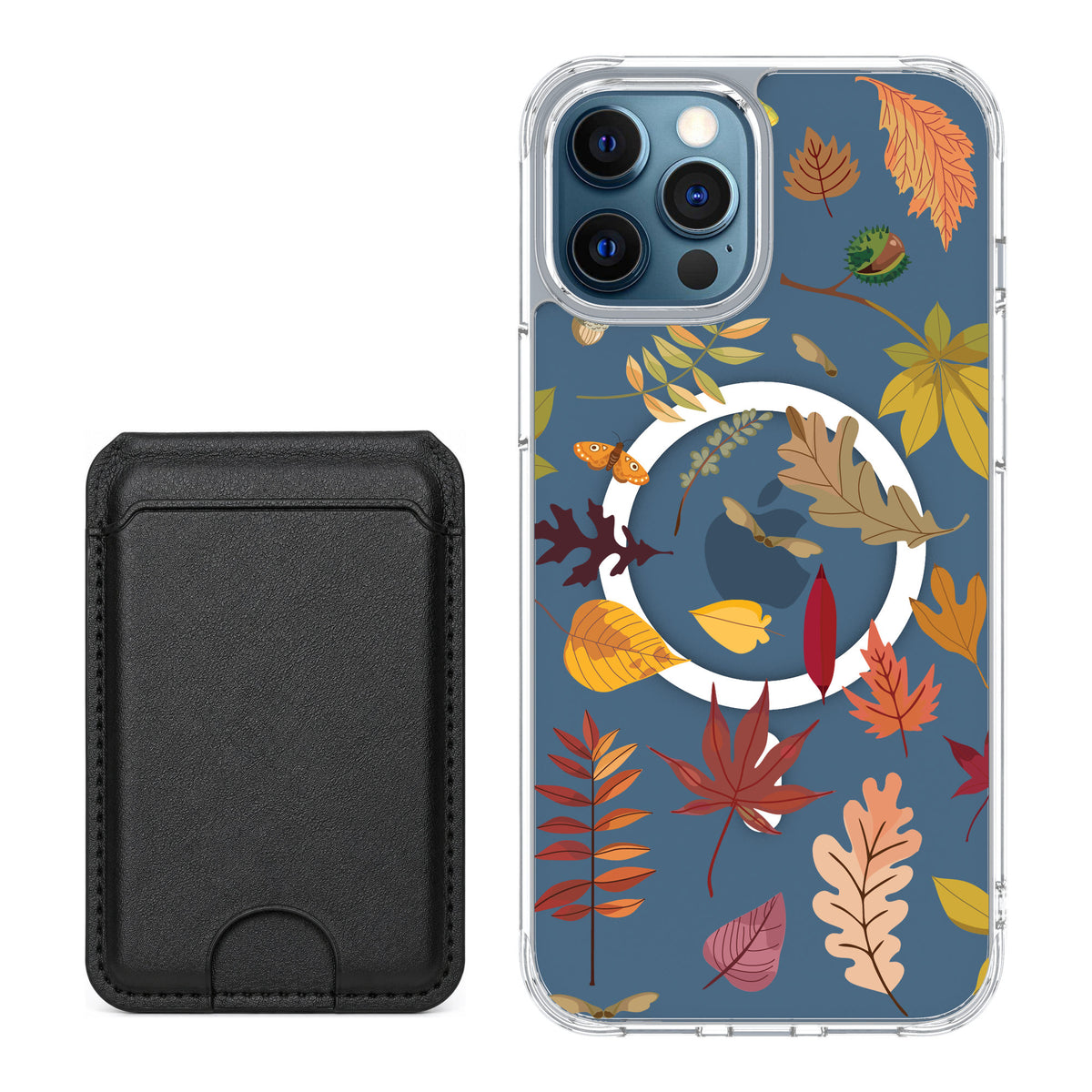 Scooch MagCase Autumn Leaves for iPhone 12 Pro — Black MagWallet Bundle