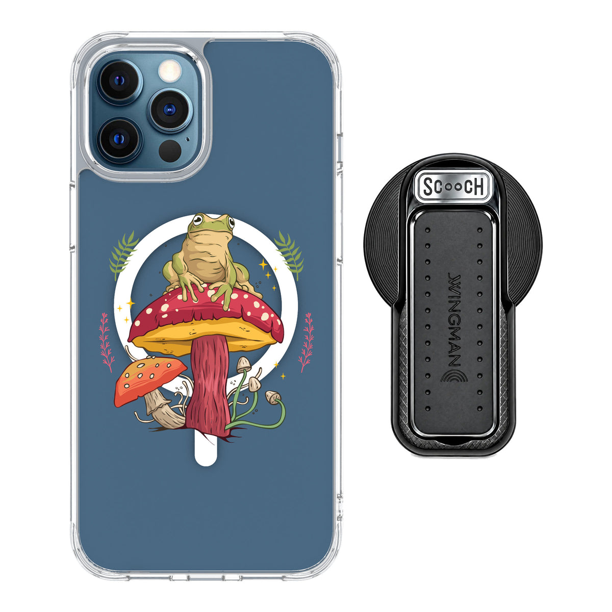 Scooch MagCase Toadstool Frog for iPhone 12 Pro — MagSafe Wingback Bundle - Black