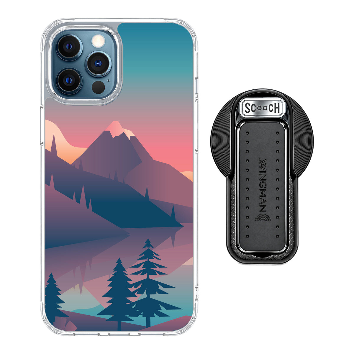 Scooch MagCase Mountain Range for iPhone 12 Pro — MagSafe Wingback Bundle - Black
