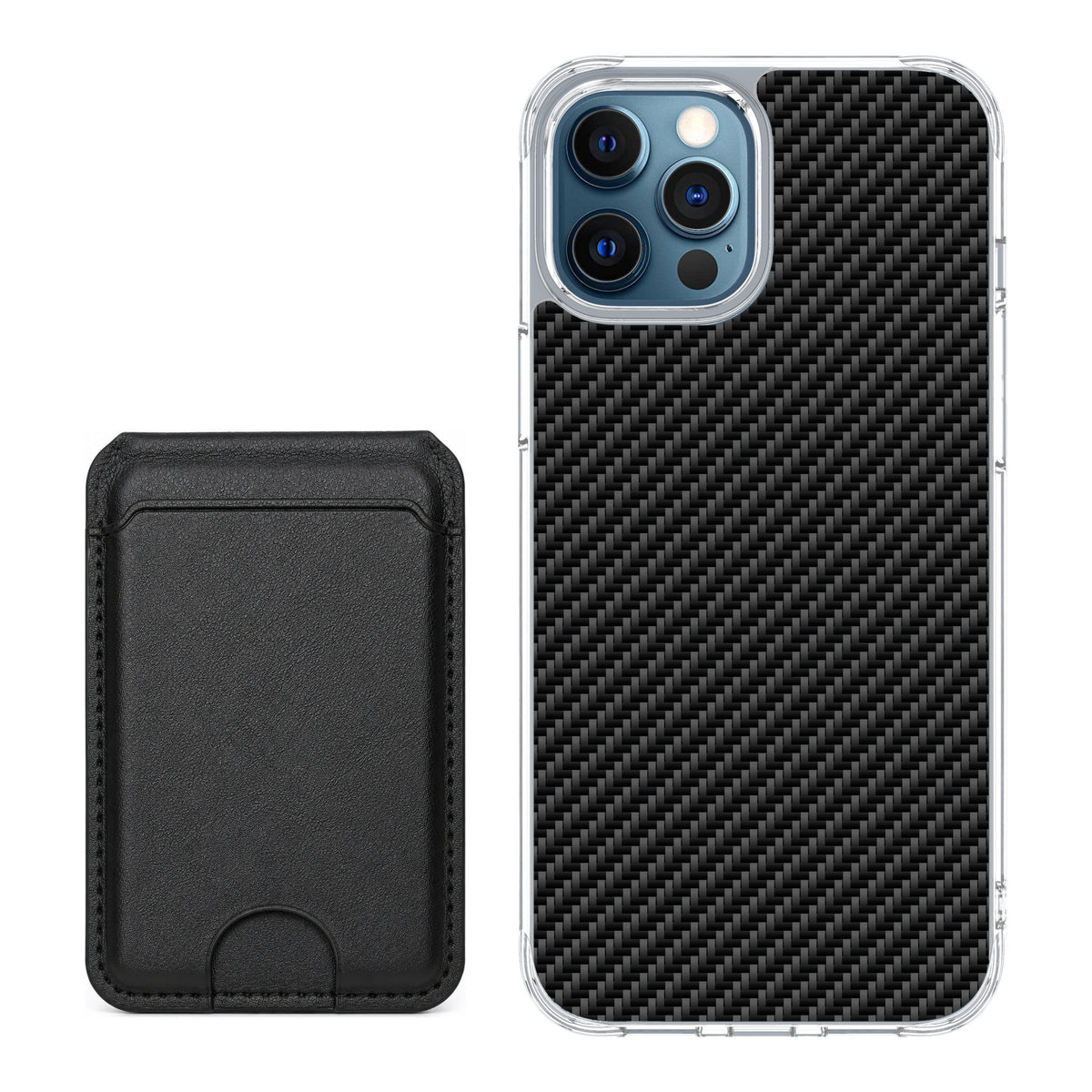 Scooch MagCase Carbon Fiber for iPhone 12 Pro — Black MagWallet Bundle