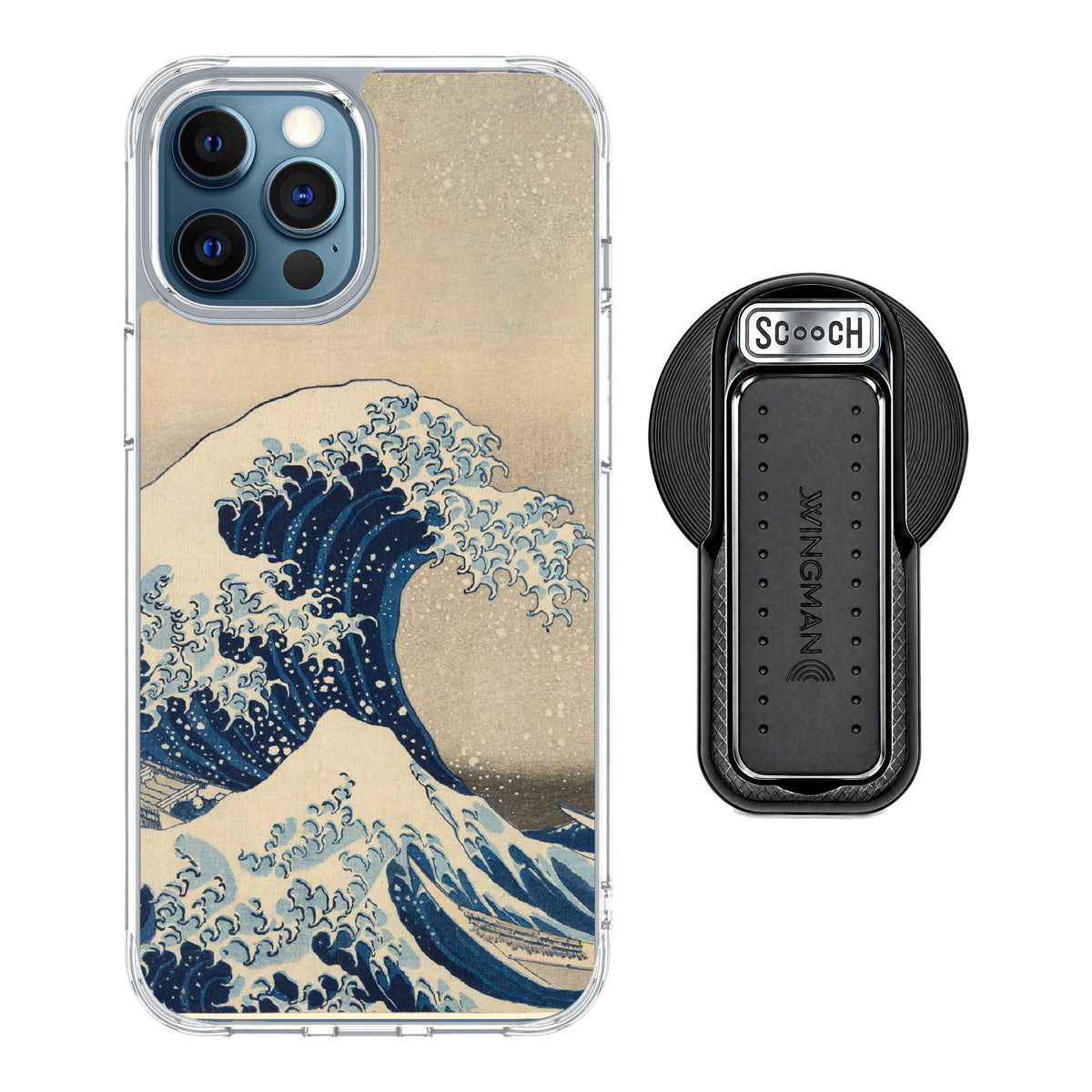 Scooch MagCase Great Wave for iPhone 12 Pro — MagSafe Wingback Bundle - Black