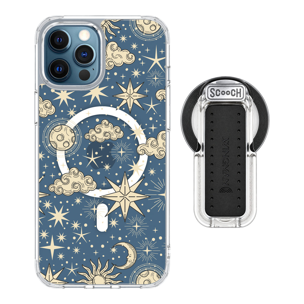 Scooch MagCase Celestial Sleep for iPhone 12 Pro — MagSafe Wingback Bundle - Clear