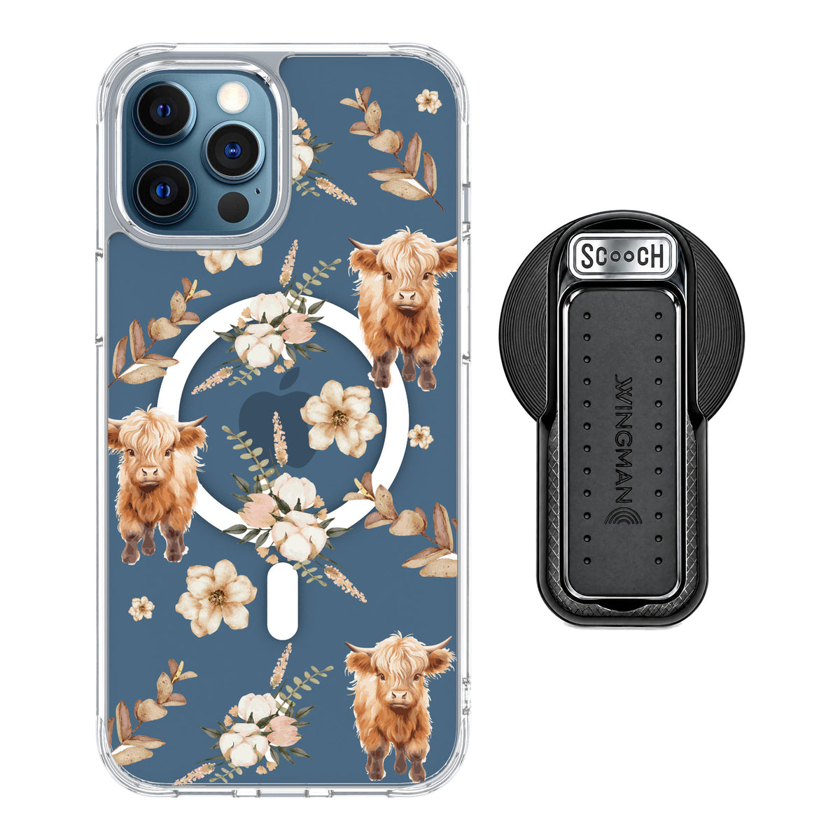 Scooch MagCase Baby Cow for iPhone 12 Pro — MagSafe Wingback Bundle - Black