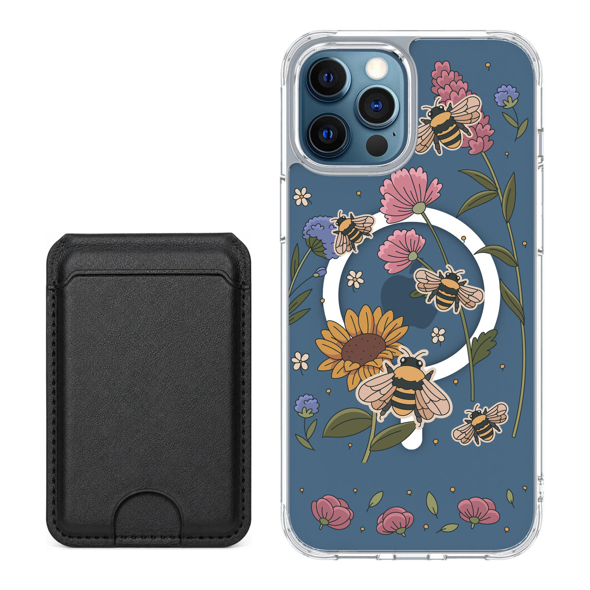 Scooch MagCase Bee Happy for iPhone 12 Pro — Black MagWallet Bundle