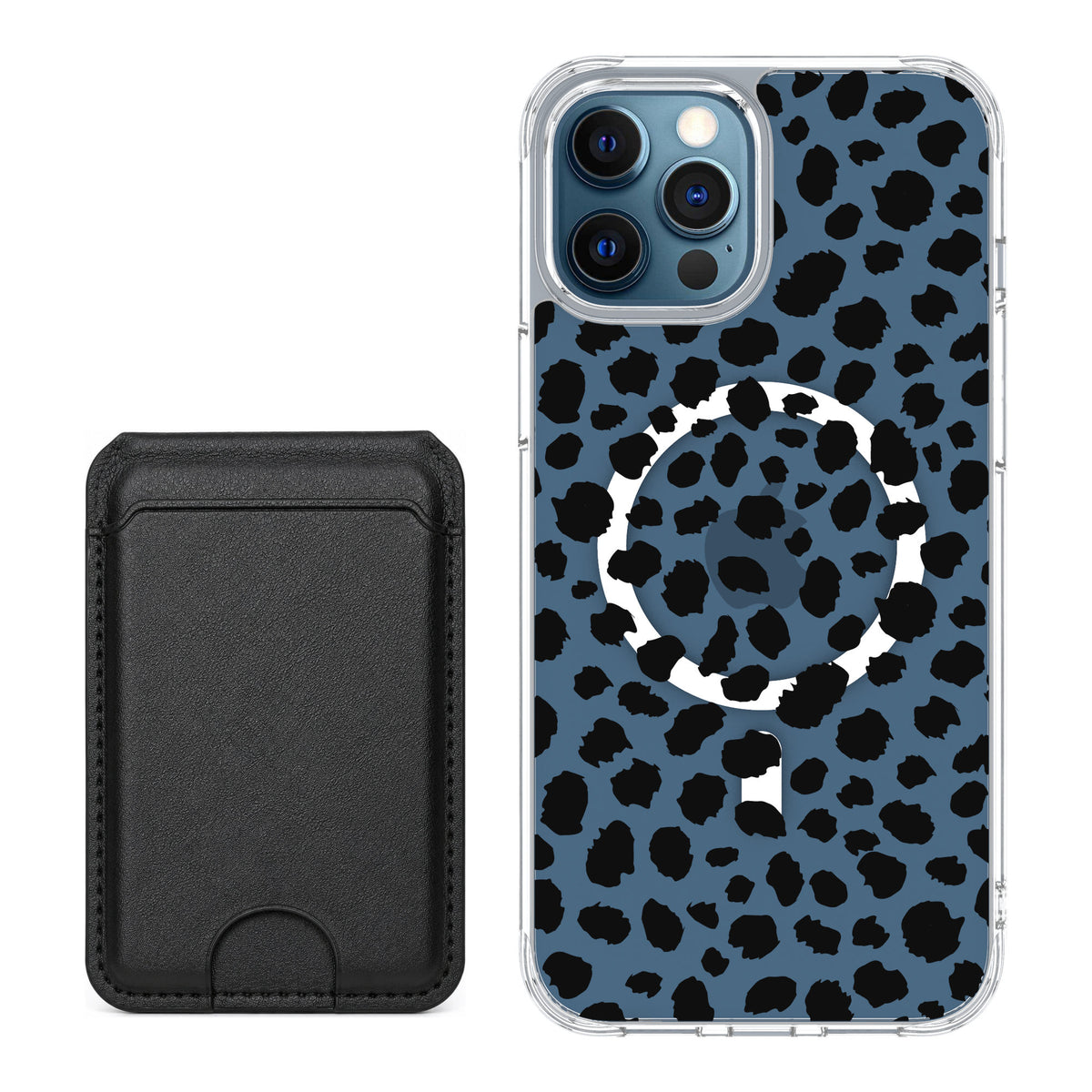 Scooch MagCase Black Leopard for iPhone 12 Pro — Black MagWallet Bundle
