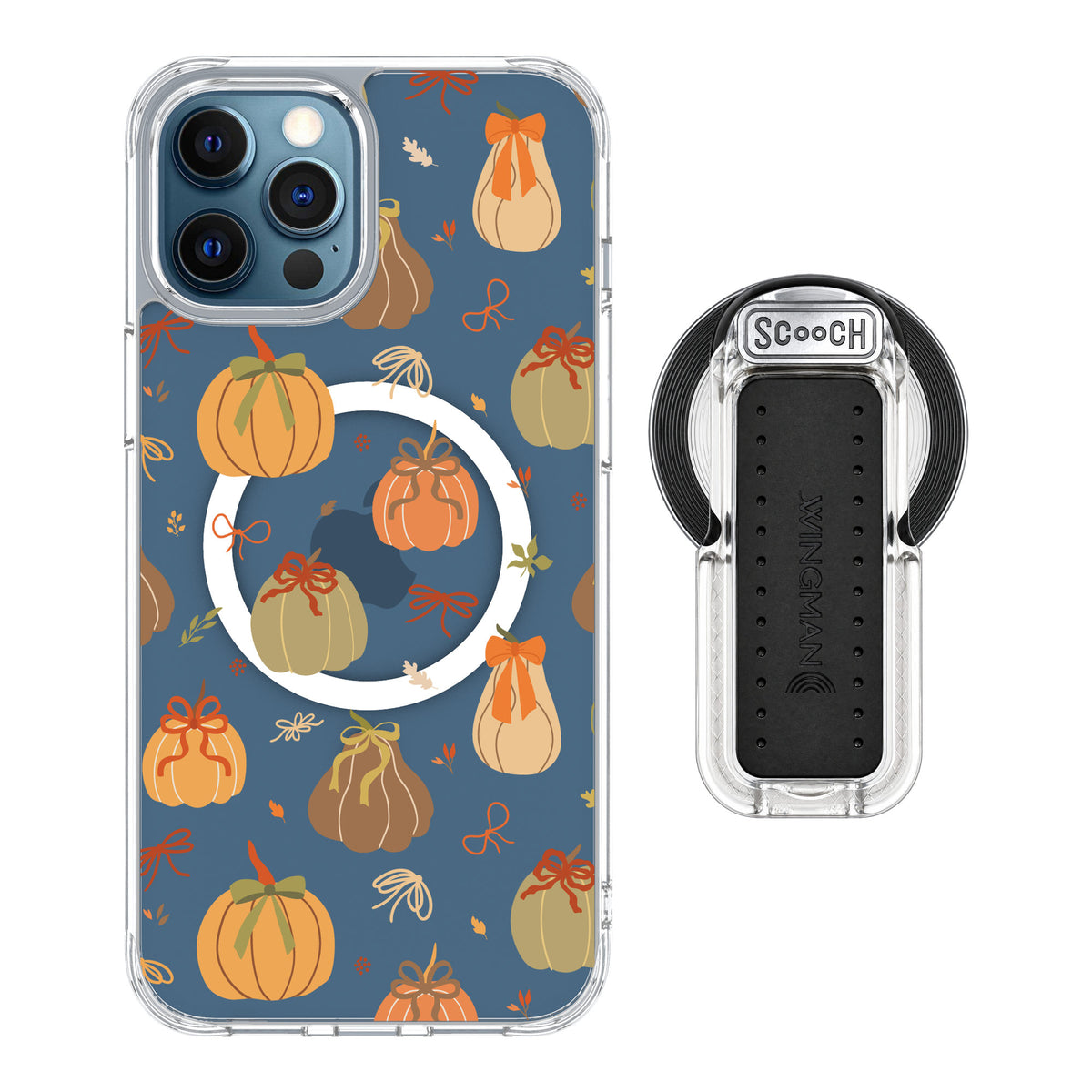 Scooch MagCase Pretty Pumpkins for iPhone 12 Pro — MagSafe Wingback Bundle - Clear