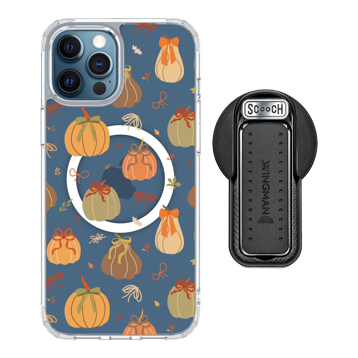 Scooch MagCase Pretty Pumpkins for iPhone 12 Pro — MagSafe Wingback Bundle - Black