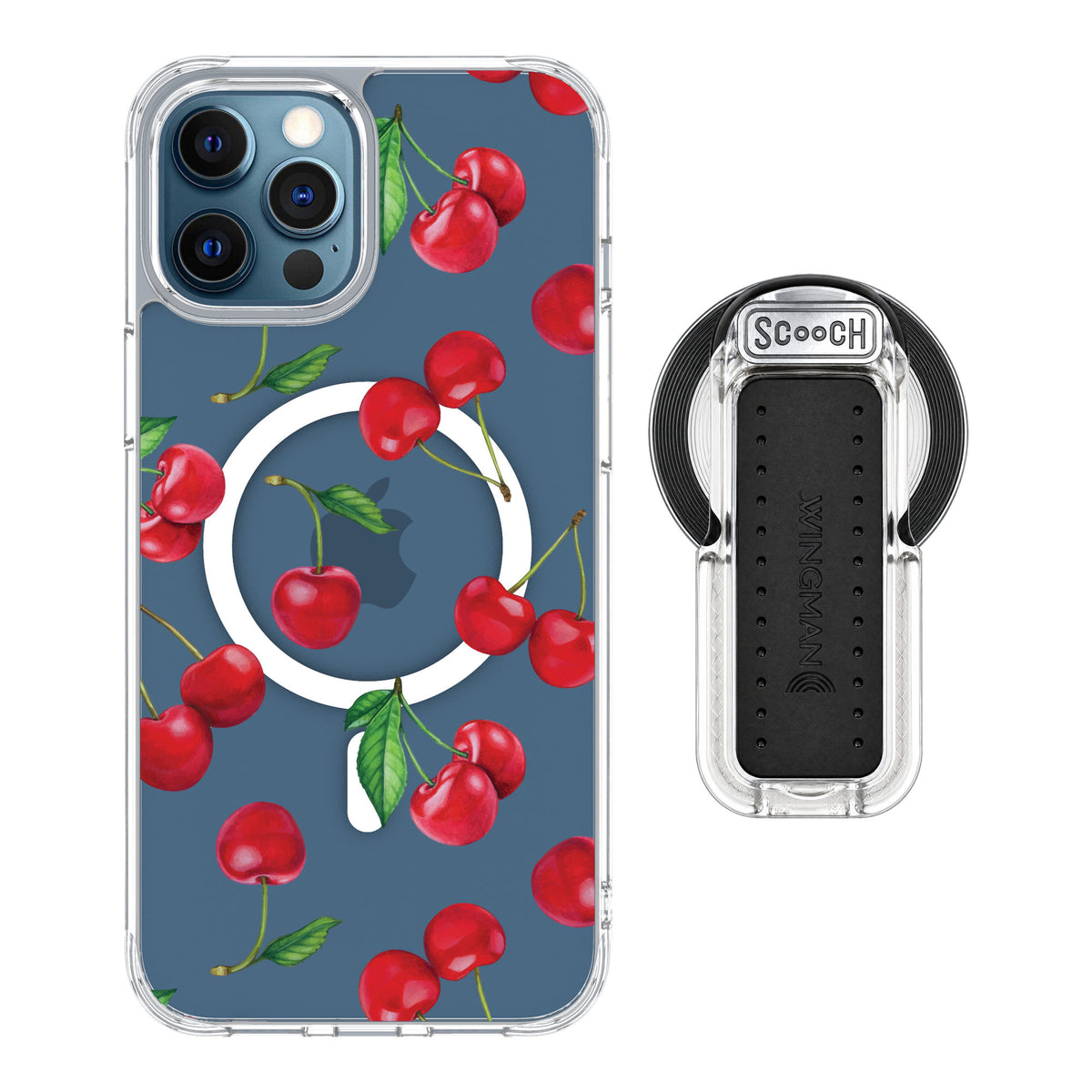 Scooch MagCase Very Cherry for iPhone 12 Pro — MagSafe Wingback Bundle - Clear