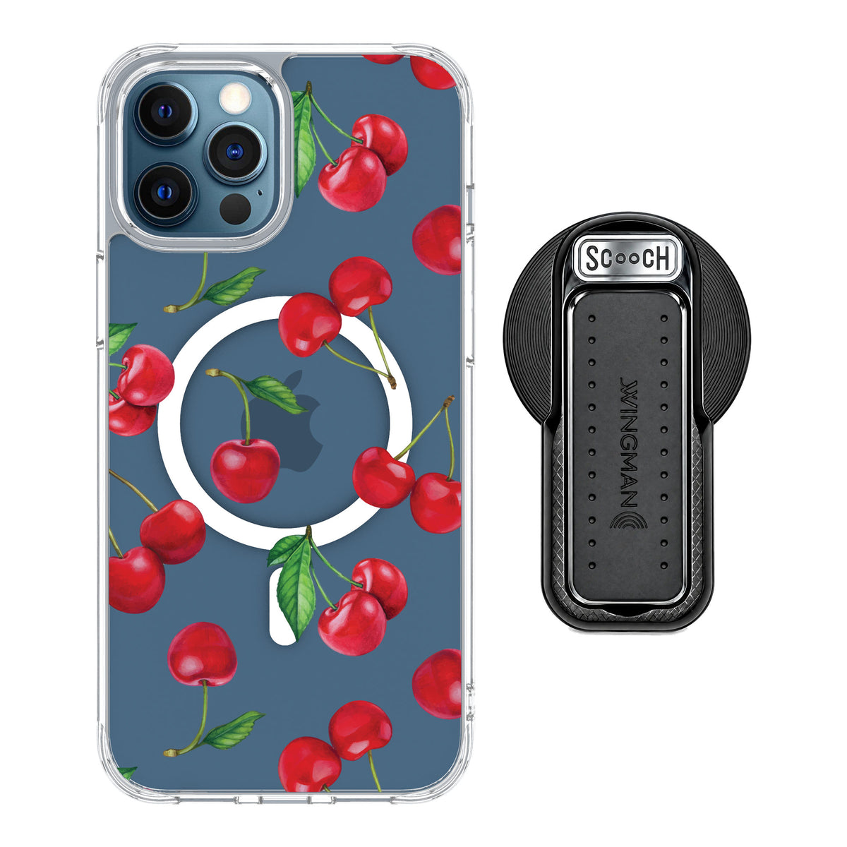 Scooch MagCase Very Cherry for iPhone 12 Pro — MagSafe Wingback Bundle - Black