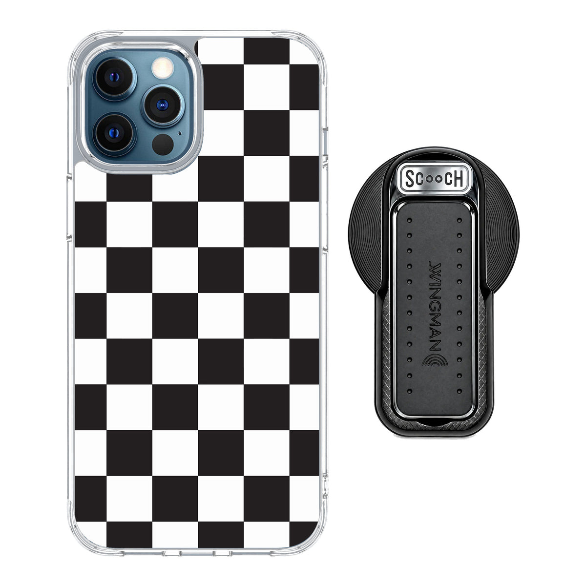 Scooch MagCase Checkered for iPhone 12 Pro — MagSafe Wingback Bundle - Black