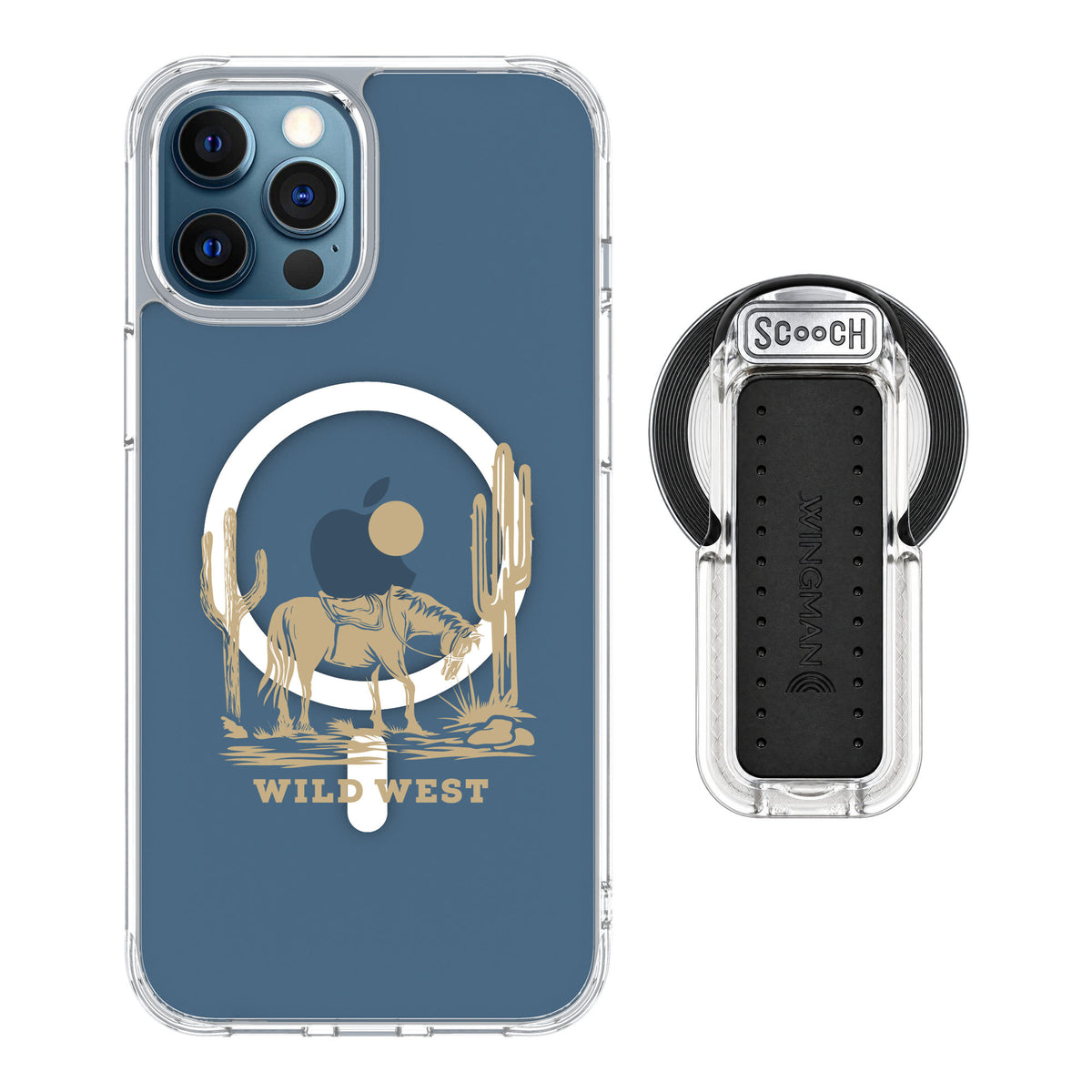 Scooch MagCase Wild West for iPhone 12 Pro — MagSafe Wingback Bundle - Clear