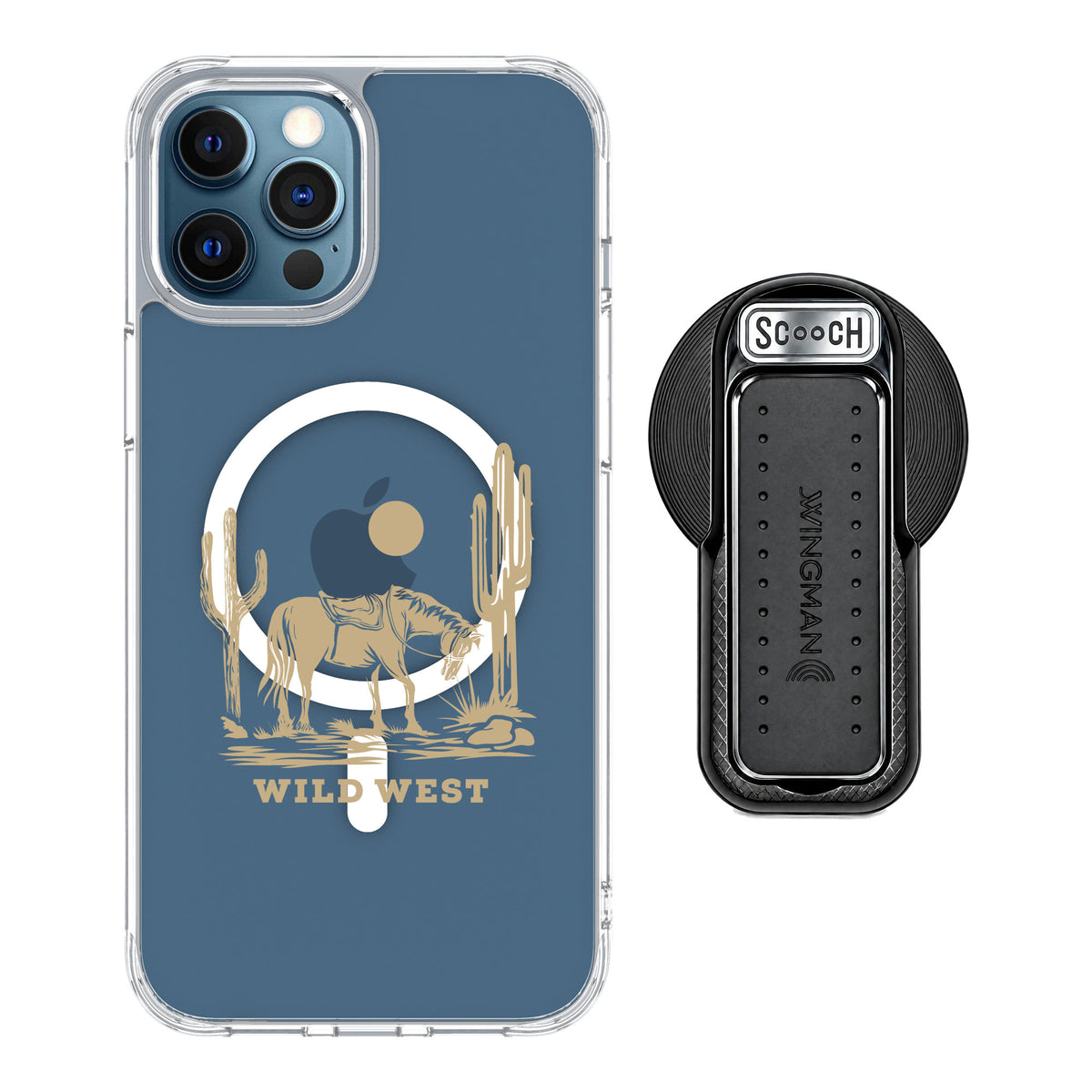 Scooch MagCase Wild West for iPhone 12 Pro — MagSafe Wingback Bundle - Black