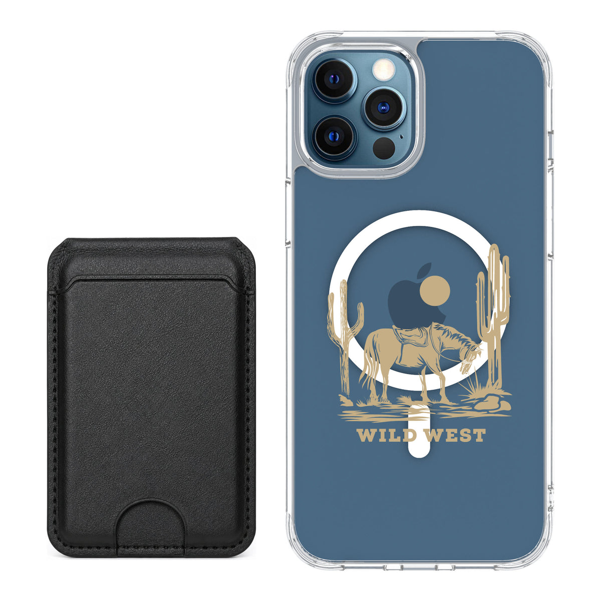 Scooch MagCase Wild West for iPhone 12 Pro — Black MagWallet Bundle