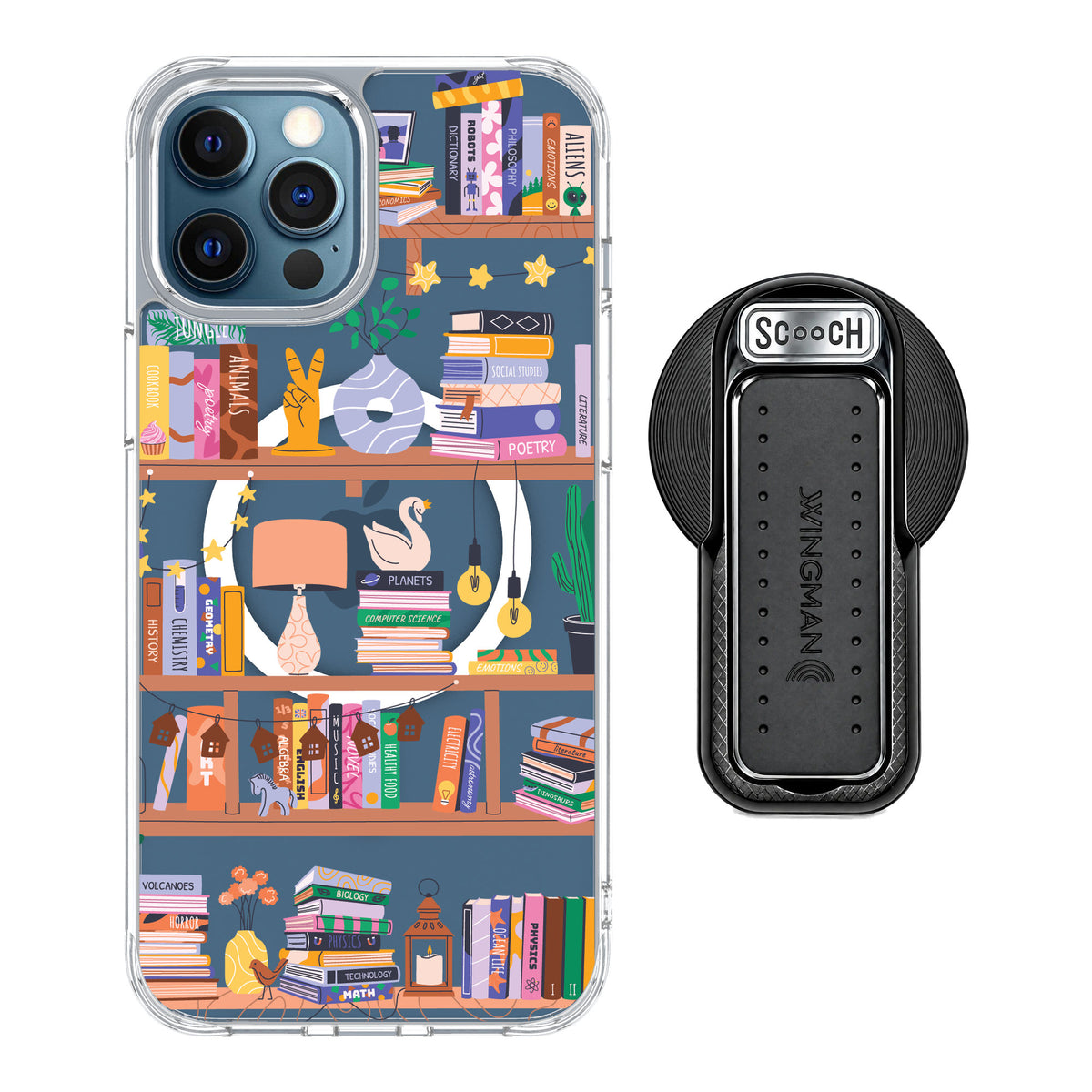 Scooch MagCase Little Library for iPhone 12 Pro — MagSafe Wingback Bundle - Black