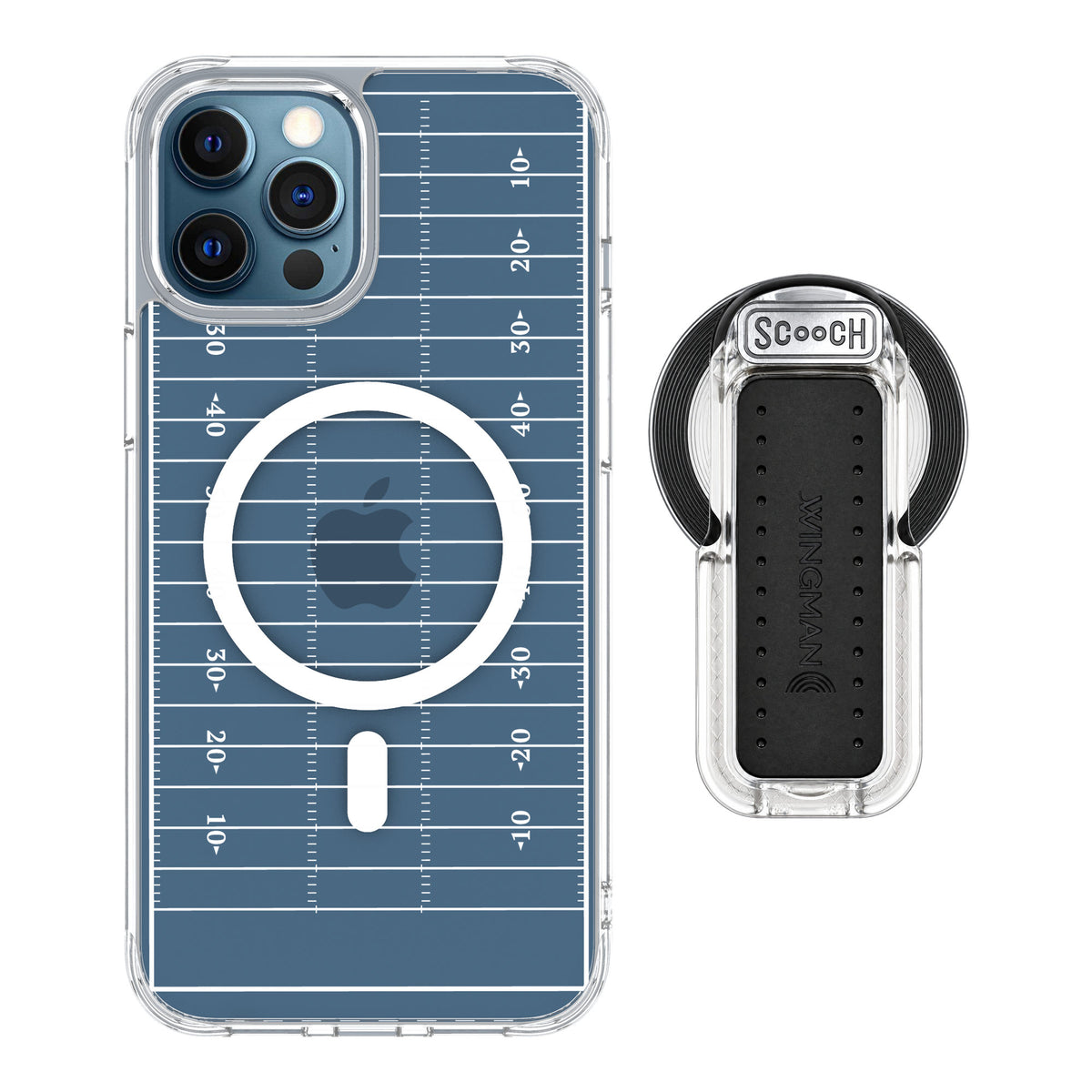 Scooch MagCase Yard Lines for iPhone 12 Pro — MagSafe Wingback Bundle - Clear