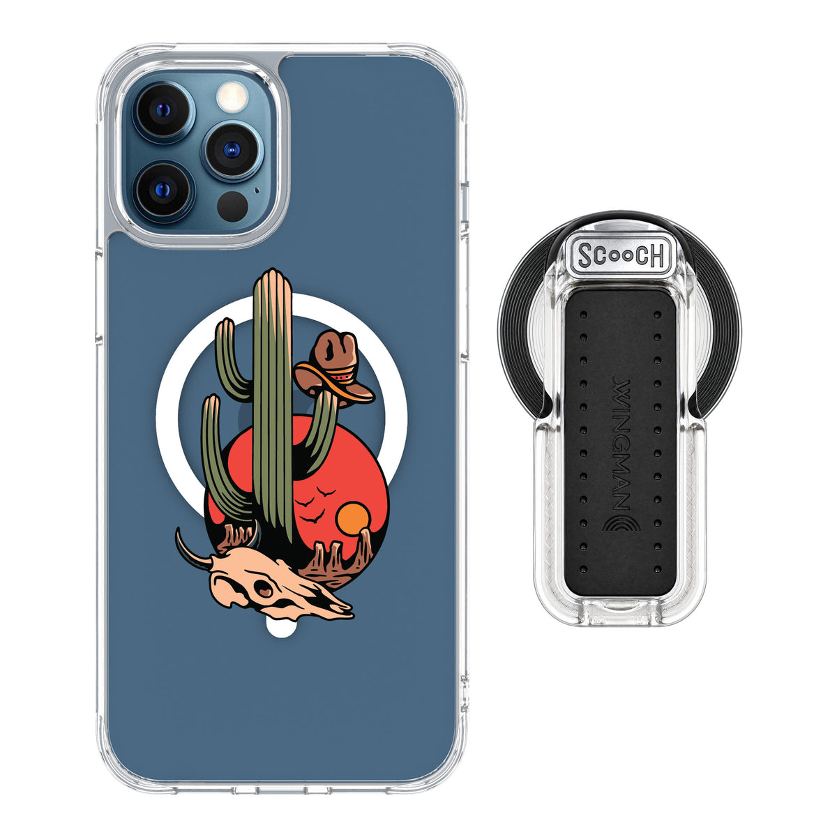 Scooch MagCase Cactus Flash for iPhone 12 Pro — MagSafe Wingback Bundle - Clear