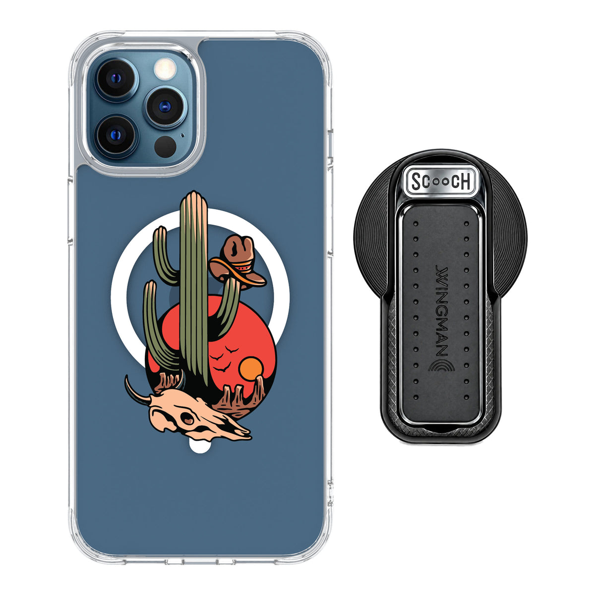 Scooch MagCase Cactus Flash for iPhone 12 Pro — MagSafe Wingback Bundle - Black