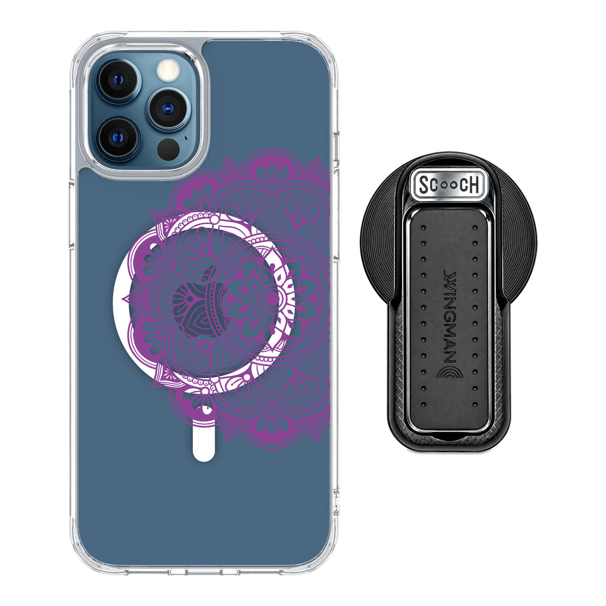 Scooch MagCase Mandala Dreams for iPhone 12 Pro — MagSafe Wingback Bundle - Black