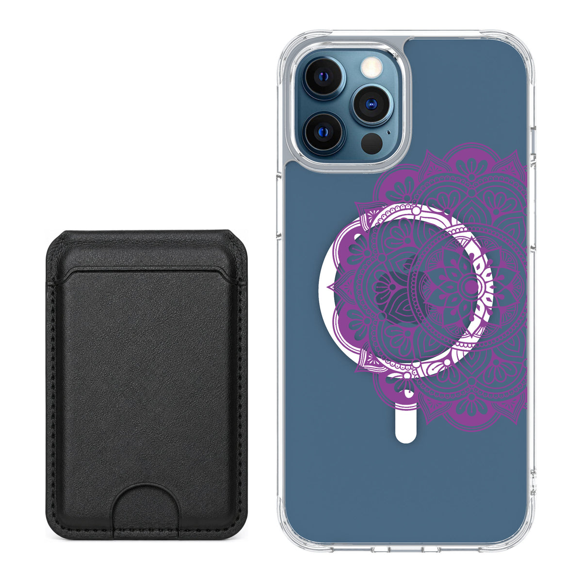 Scooch MagCase Mandala Dreams for iPhone 12 Pro — Black MagWallet Bundle