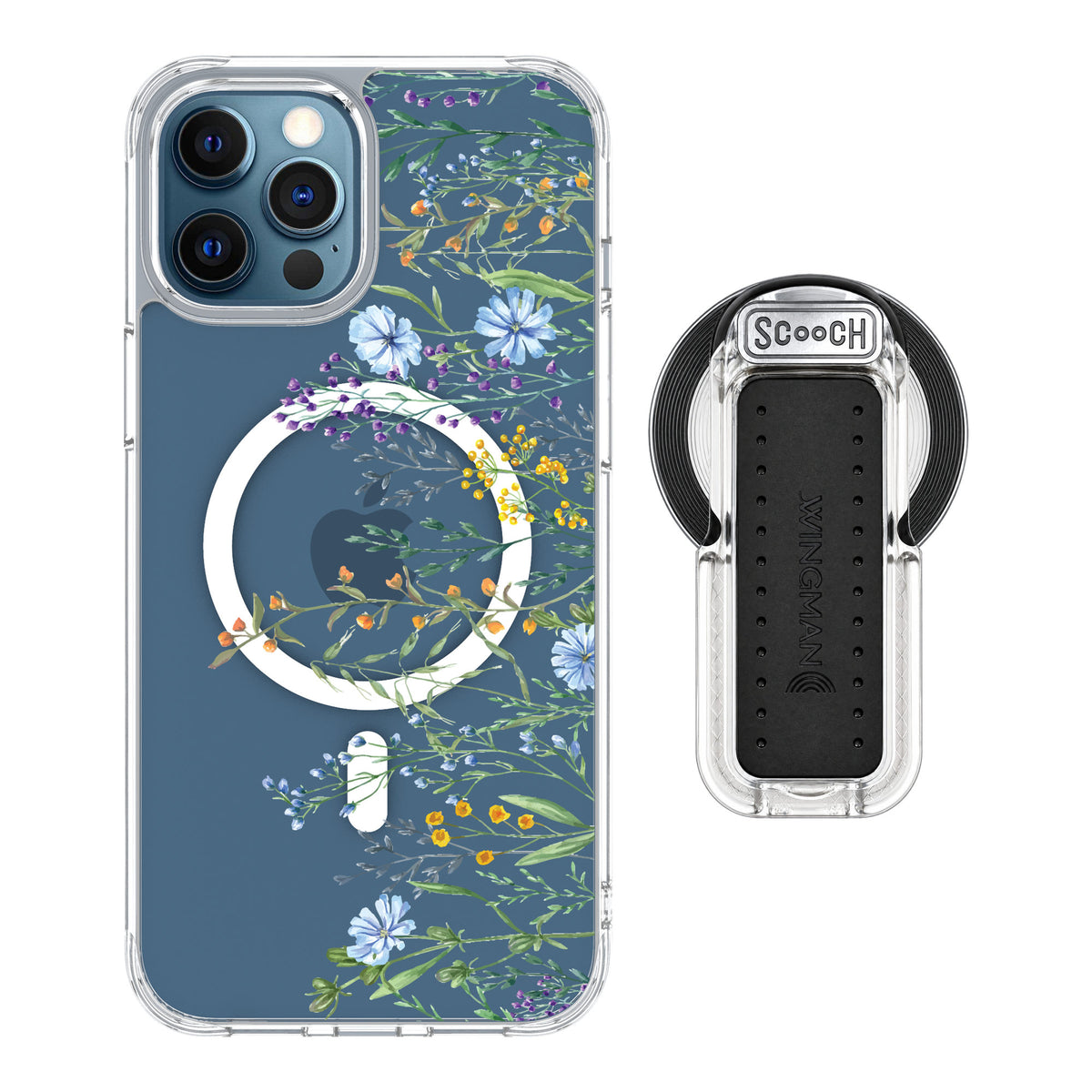 Scooch MagCase Meadow Bloom for iPhone 12 Pro — MagSafe Wingback Bundle - Clear