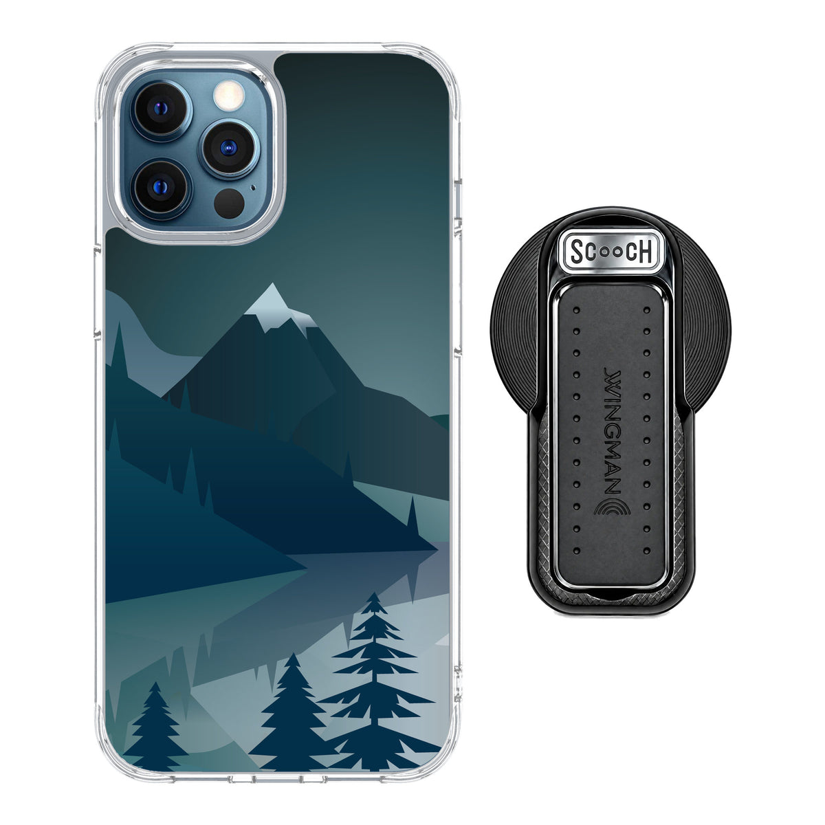 Scooch MagCase Midnight Ridge for iPhone 12 Pro — MagSafe Wingback Bundle - Black