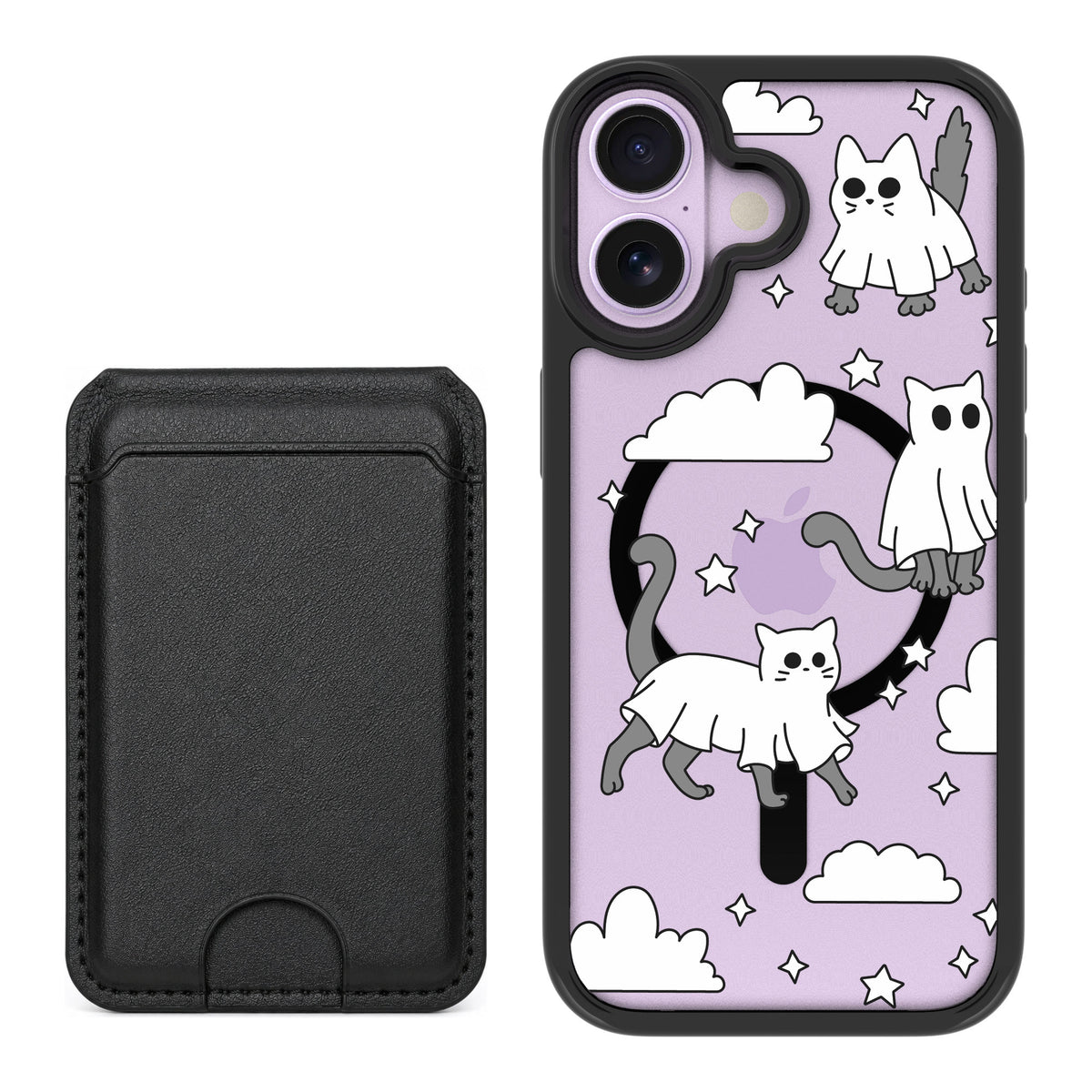 Scooch MagCase Scaredy Cats for iPhone 17 — Black MagWallet Bundle